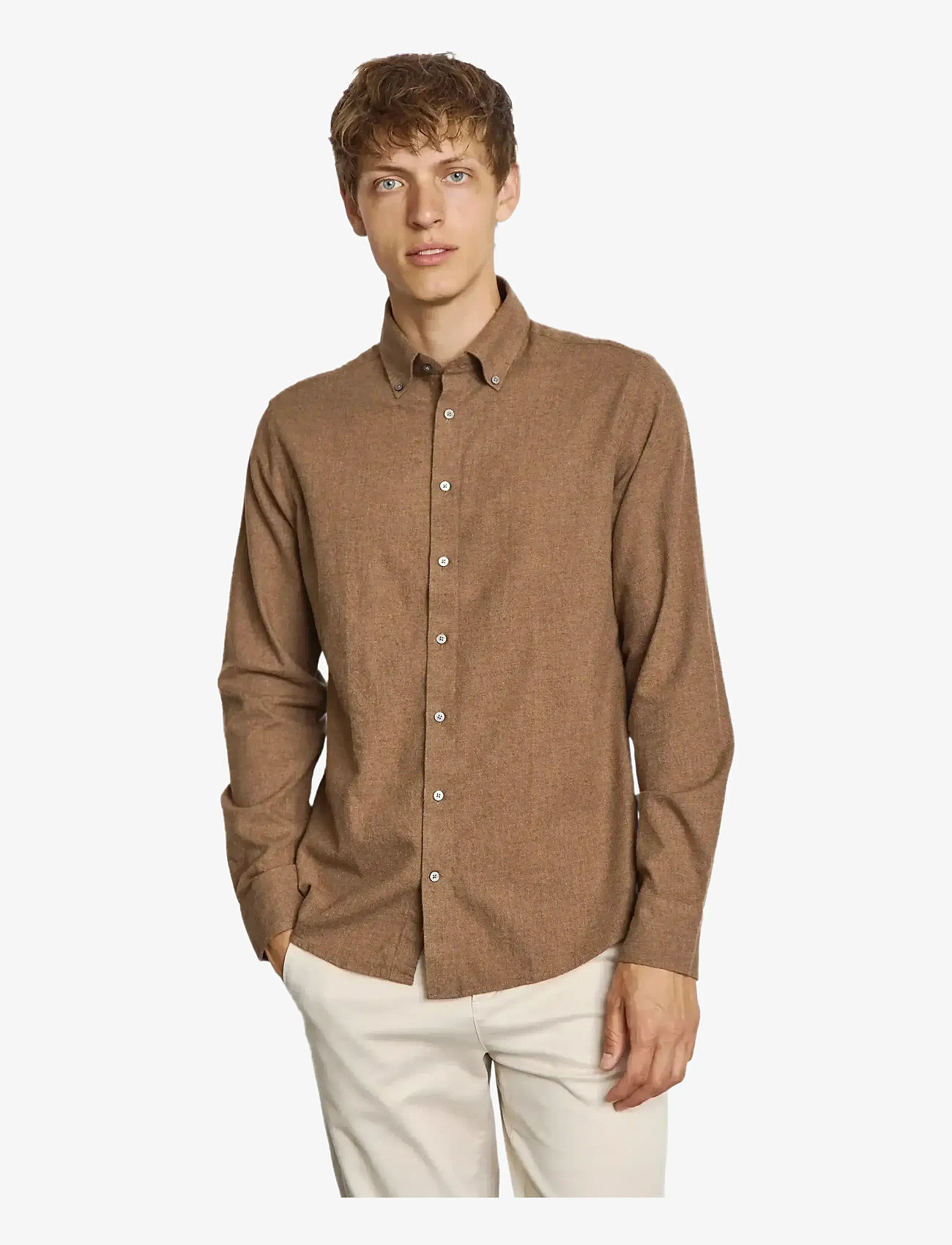 Bruun & Stengade - BS Faruk Casual Modern Fit Shirt - casual skjorter - brown - 3