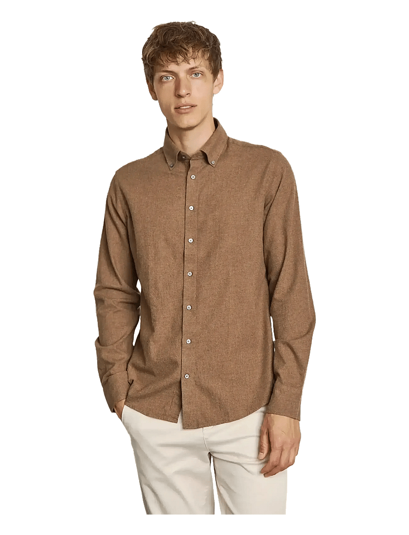Bruun & Stengade - BS Faruk Casual Modern Fit Shirt - casual skjortor - brown - 3