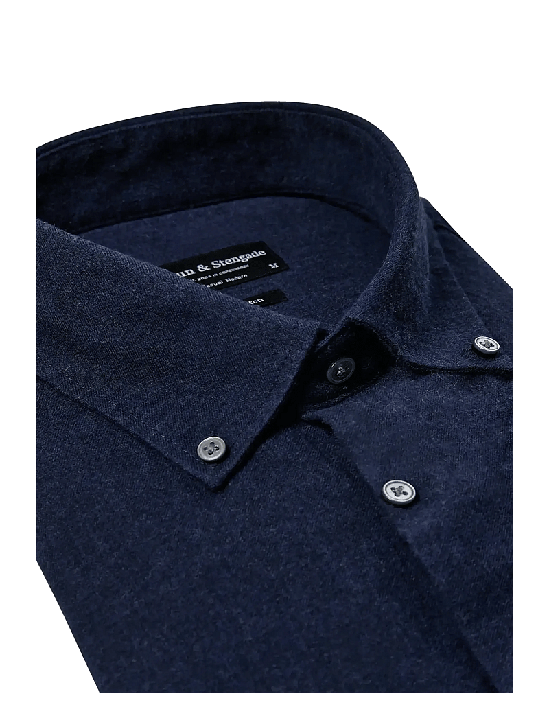 Bruun & Stengade - BS Faruk Casual Modern Fit Shirt - casual skjortor - dark blue - 1