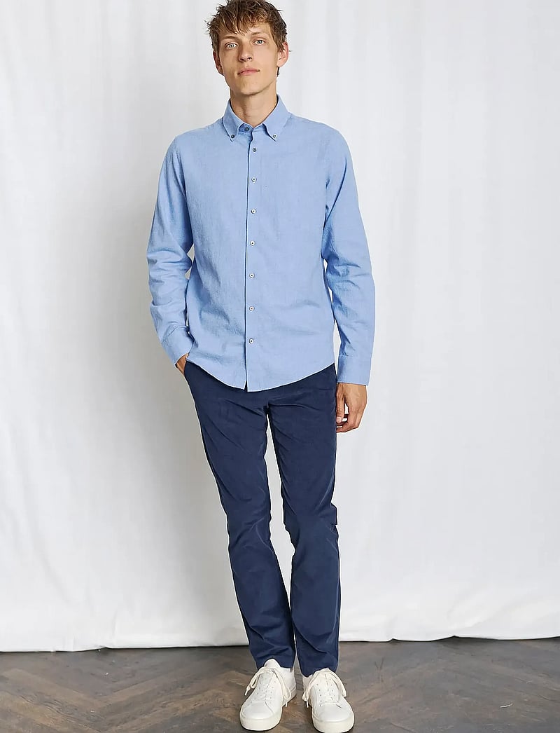 Bruun & Stengade - BS Faruk Casual Modern Fit Shirt - casual skjorter - light blue - 0