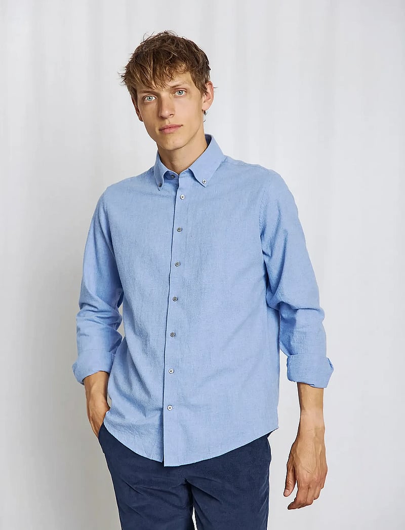 Bruun & Stengade - BS Faruk Casual Modern Fit Shirt - casual skjorter - light blue - 3