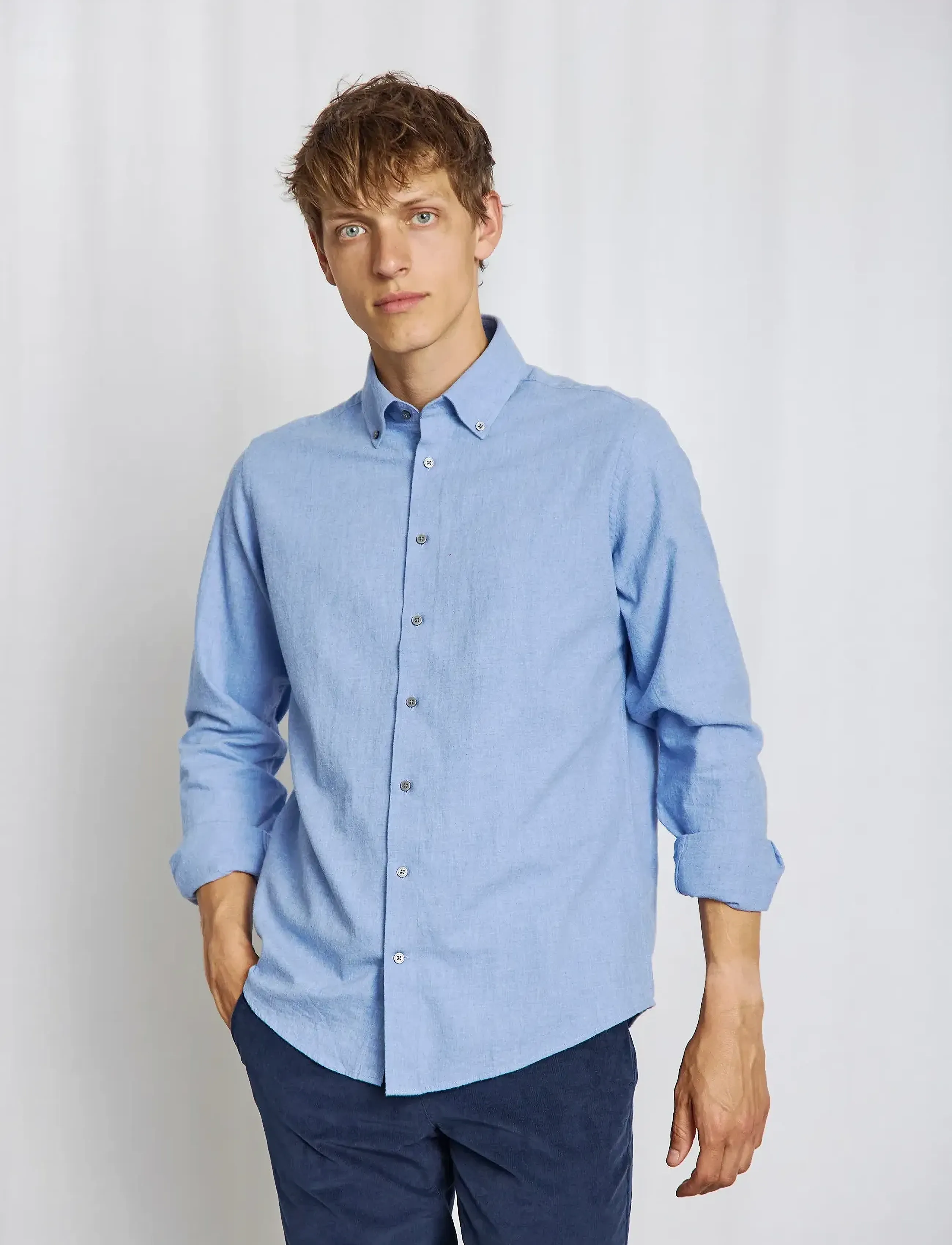 Bruun & Stengade - BS Faruk Casual Modern Fit Shirt - casual skjorter - light blue - 3