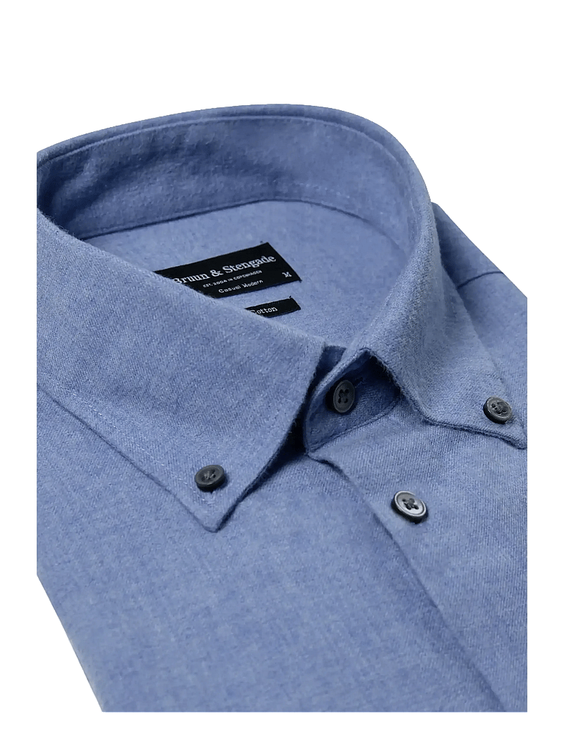 Bruun & Stengade - BS Faruk Casual Modern Fit Shirt - casual skjorter - light blue - 2