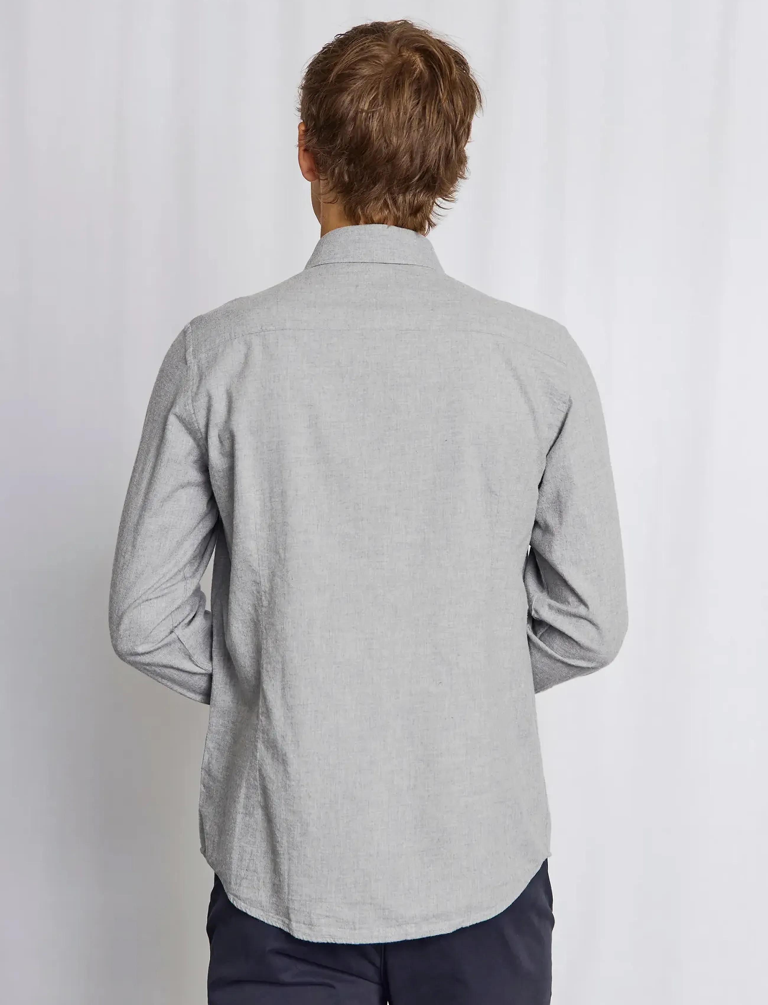 Bruun & Stengade - BS Faruk Casual Modern Fit Shirt - casual skjorter - light grey - 3