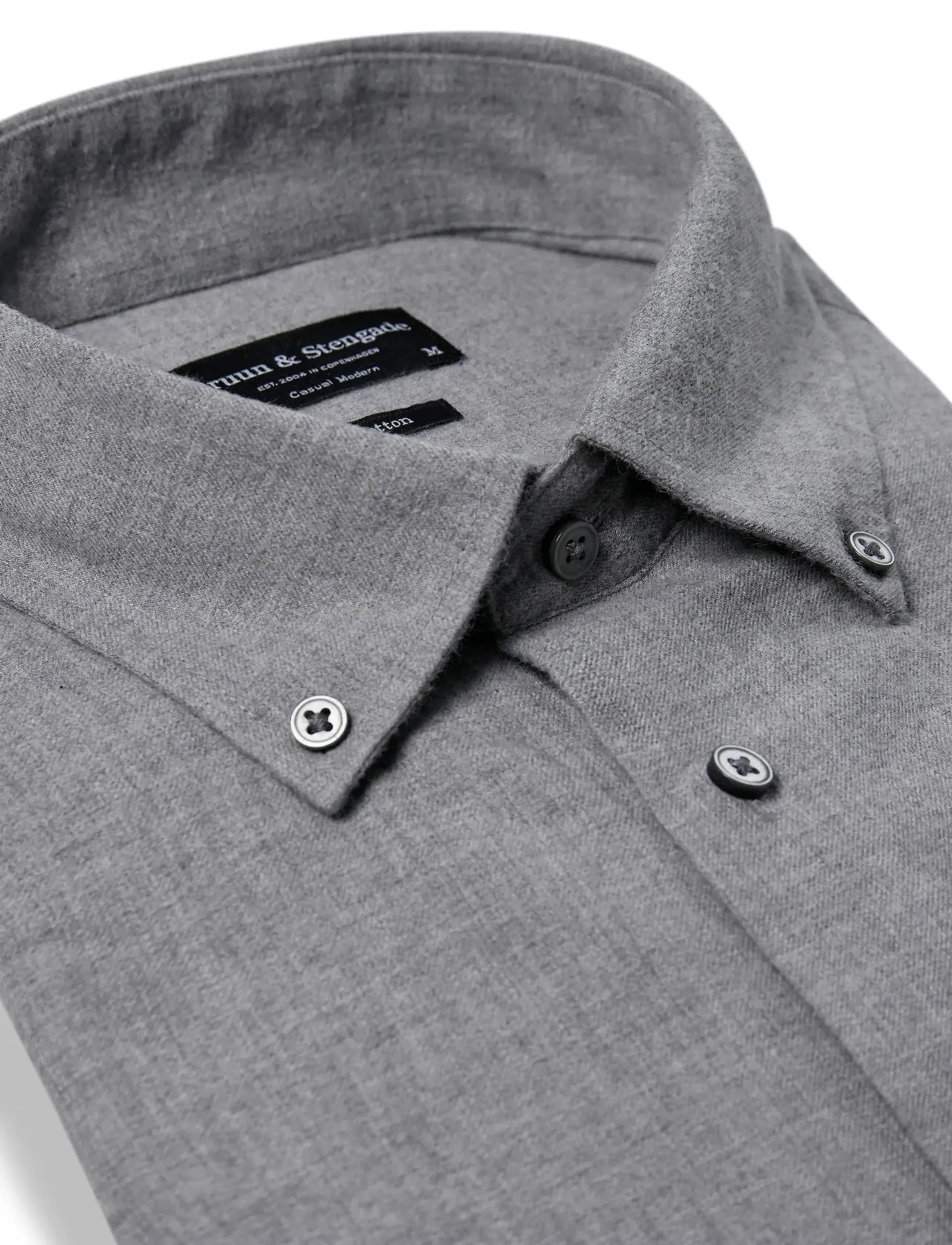 Bruun & Stengade - BS Faruk Casual Modern Fit Shirt - casual skjorter - light grey - 5
