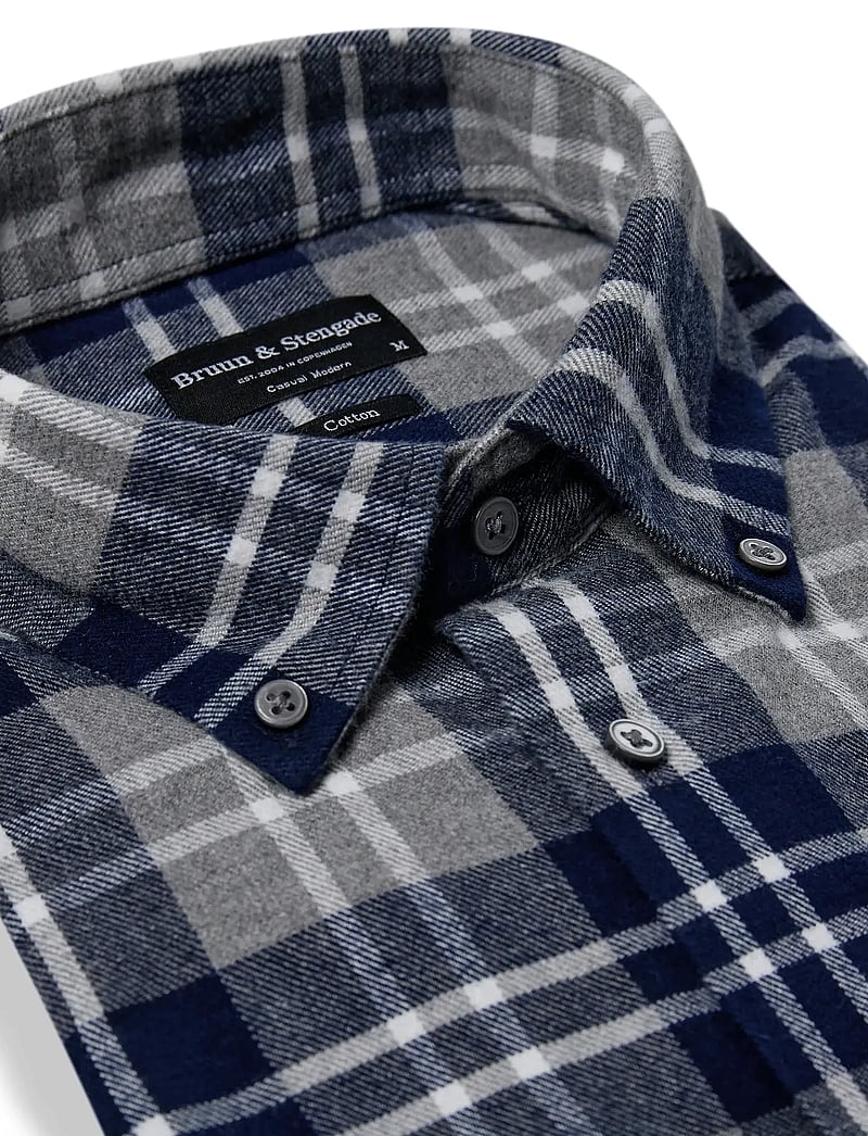 Bruun & Stengade - BS Ravi Casual Modern Fit Shirt - karierte hemden - grey - 4