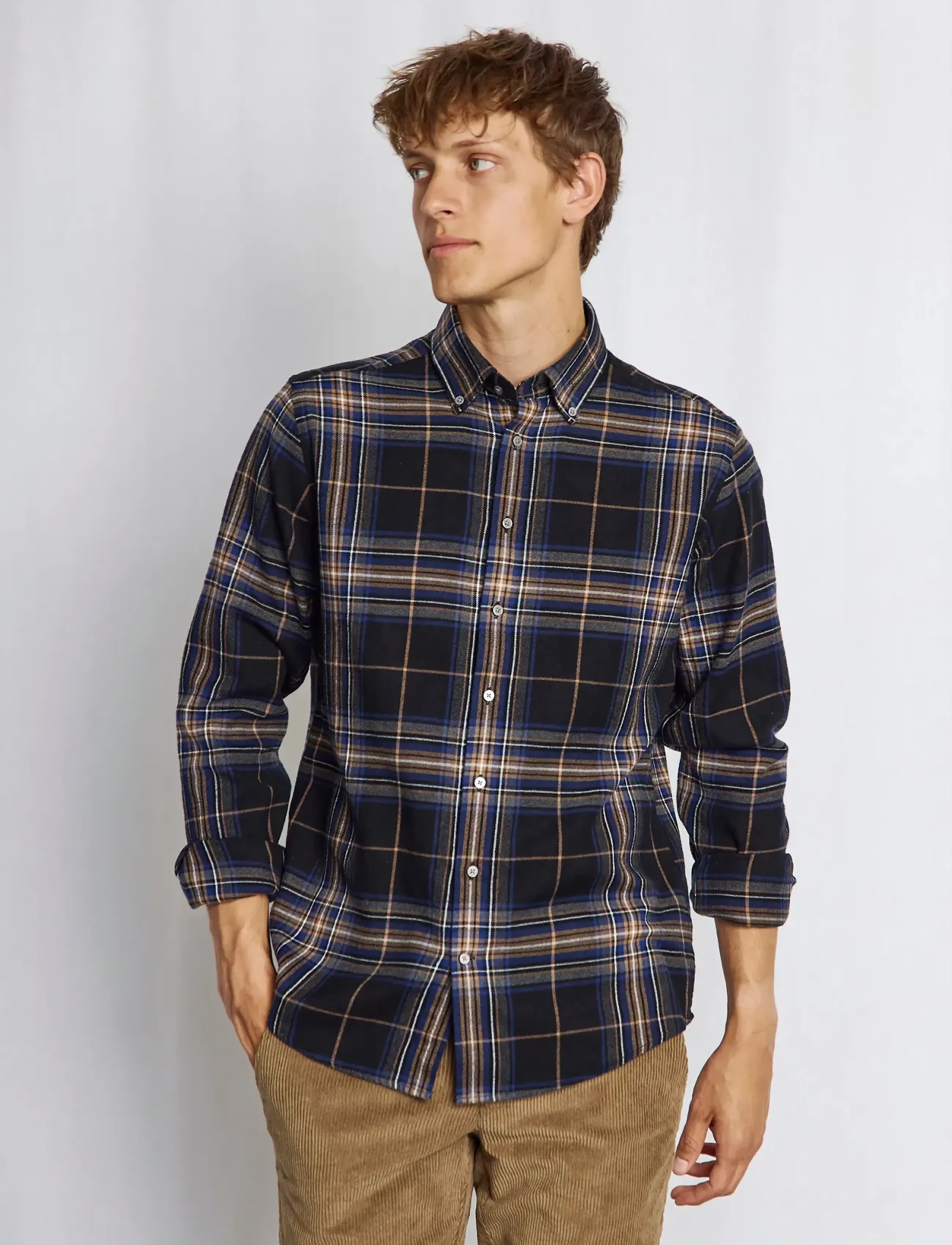 Bruun & Stengade Bs Shanin Casual Modern Fit Shirt, S, Shirts, Blau - Männerswear
