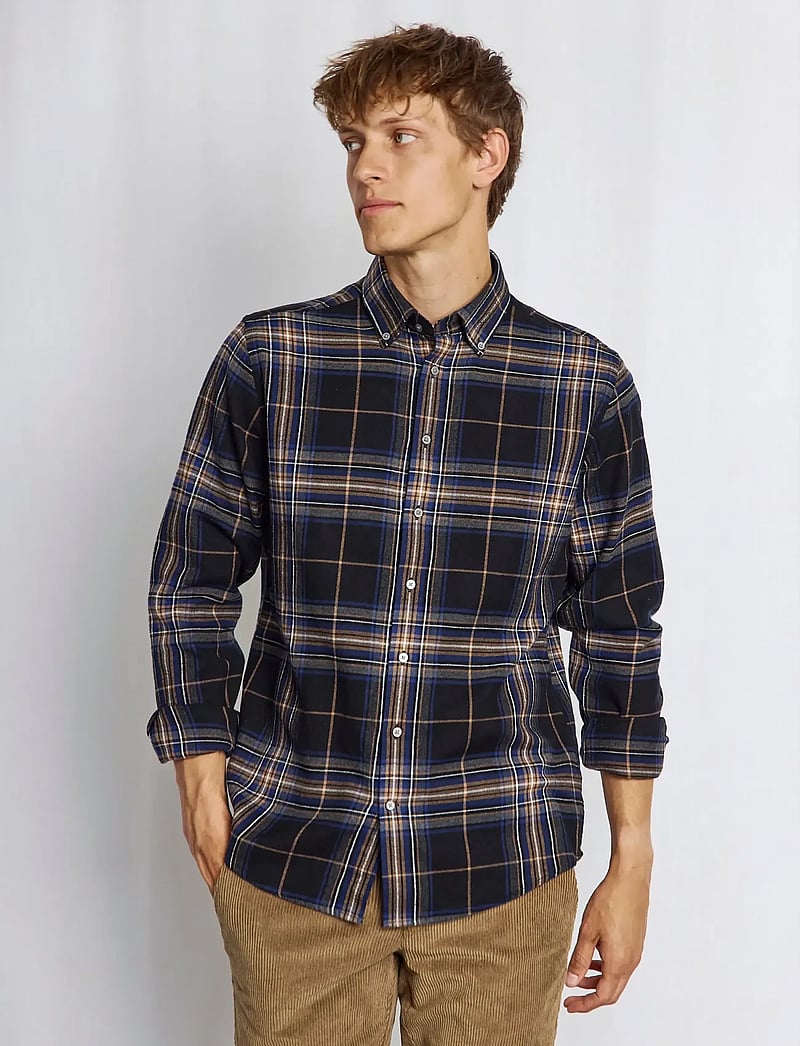 Bruun & Stengade - BS Shanin Casual Modern Fit Shirt - ternede skjorter - blue - 0