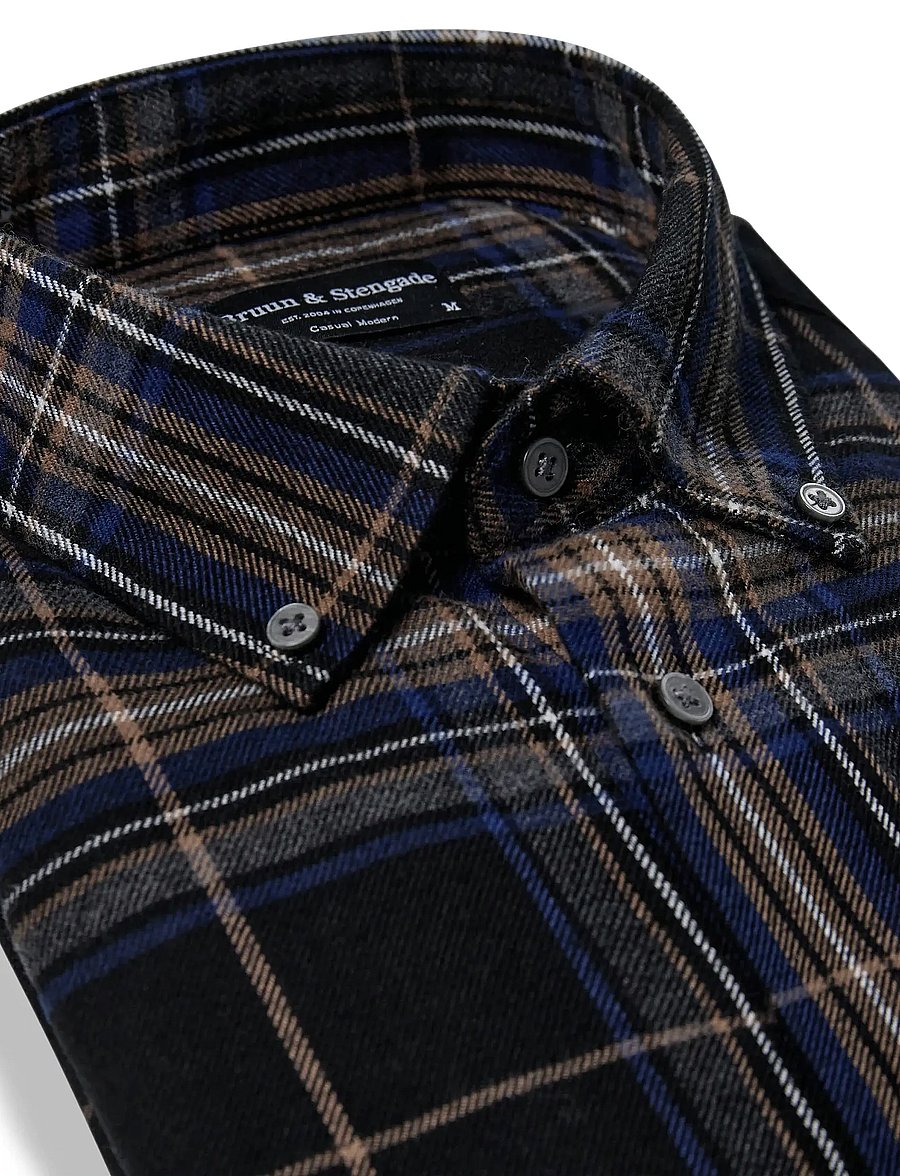 Bruun & Stengade - BS Shanin Casual Modern Fit Shirt - rūtaini krekli - blue - 4