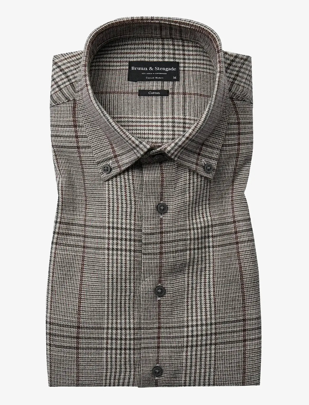Bruun & Stengade - BS Tazul Casual Modern Fit Shirt - ternede skjorter - brown - 1