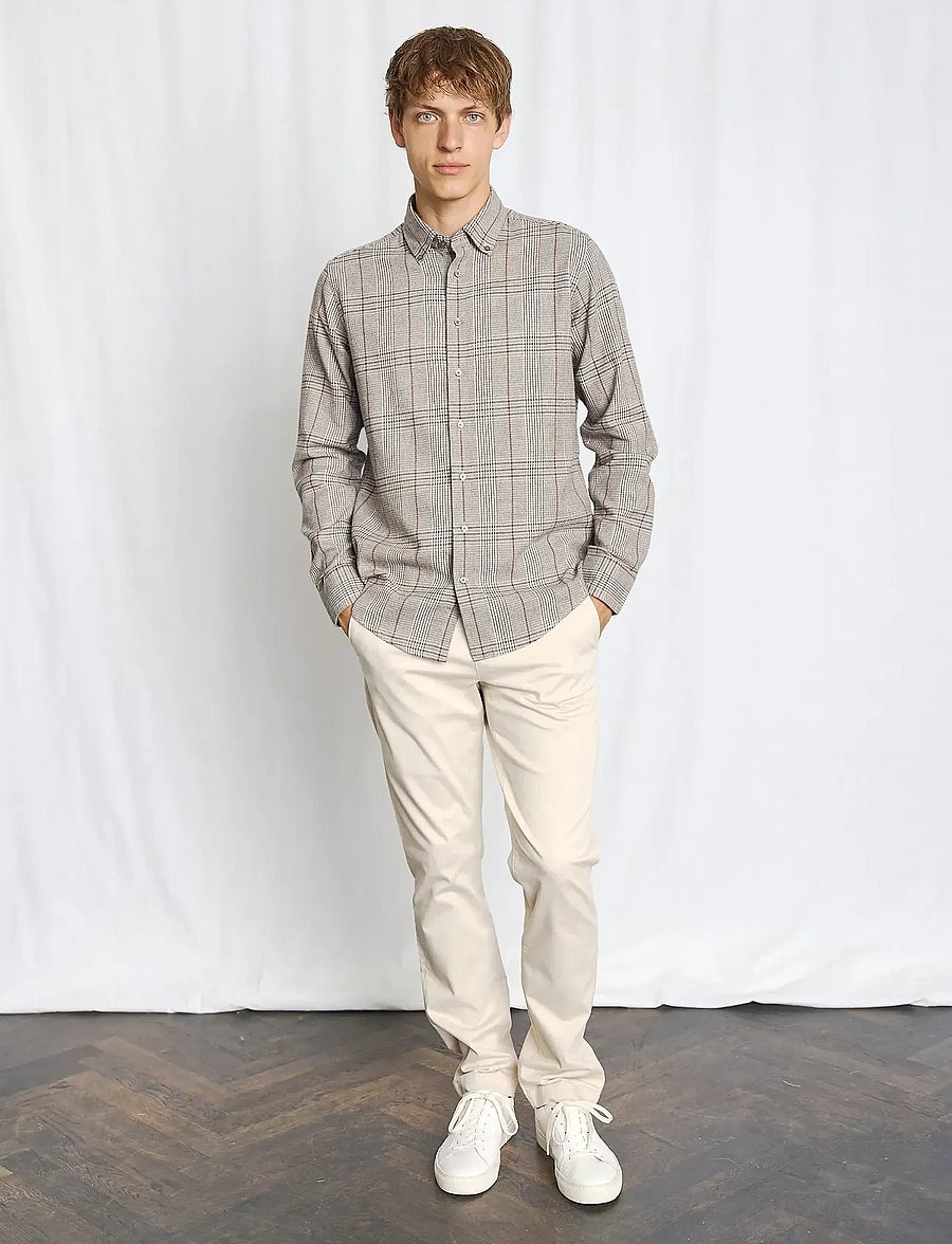 Bruun & Stengade - BS Tazul Casual Modern Fit Shirt - karierte hemden - brown - 0