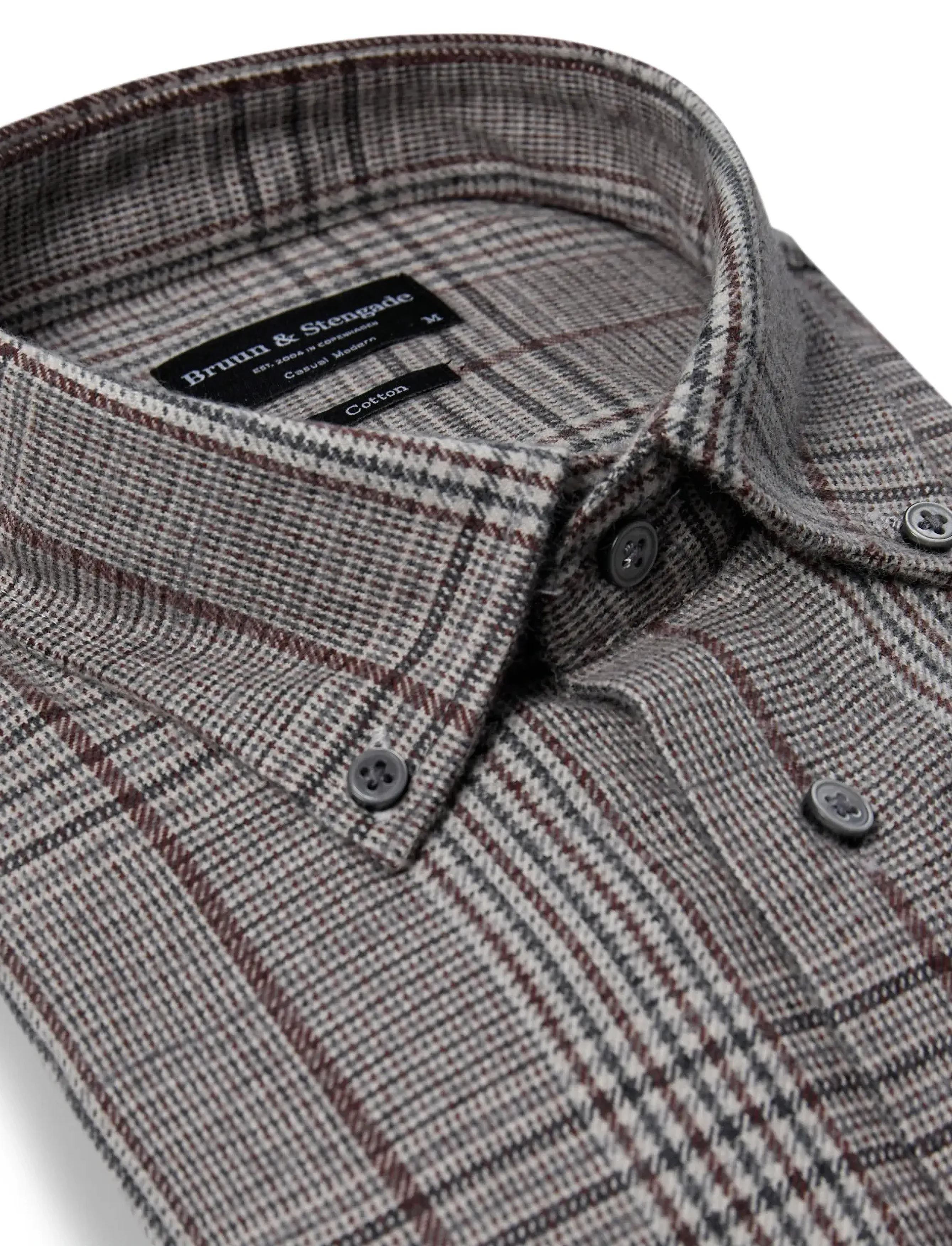Bruun & Stengade - BS Tazul Casual Modern Fit Shirt - rūtaini krekli - brown - 4