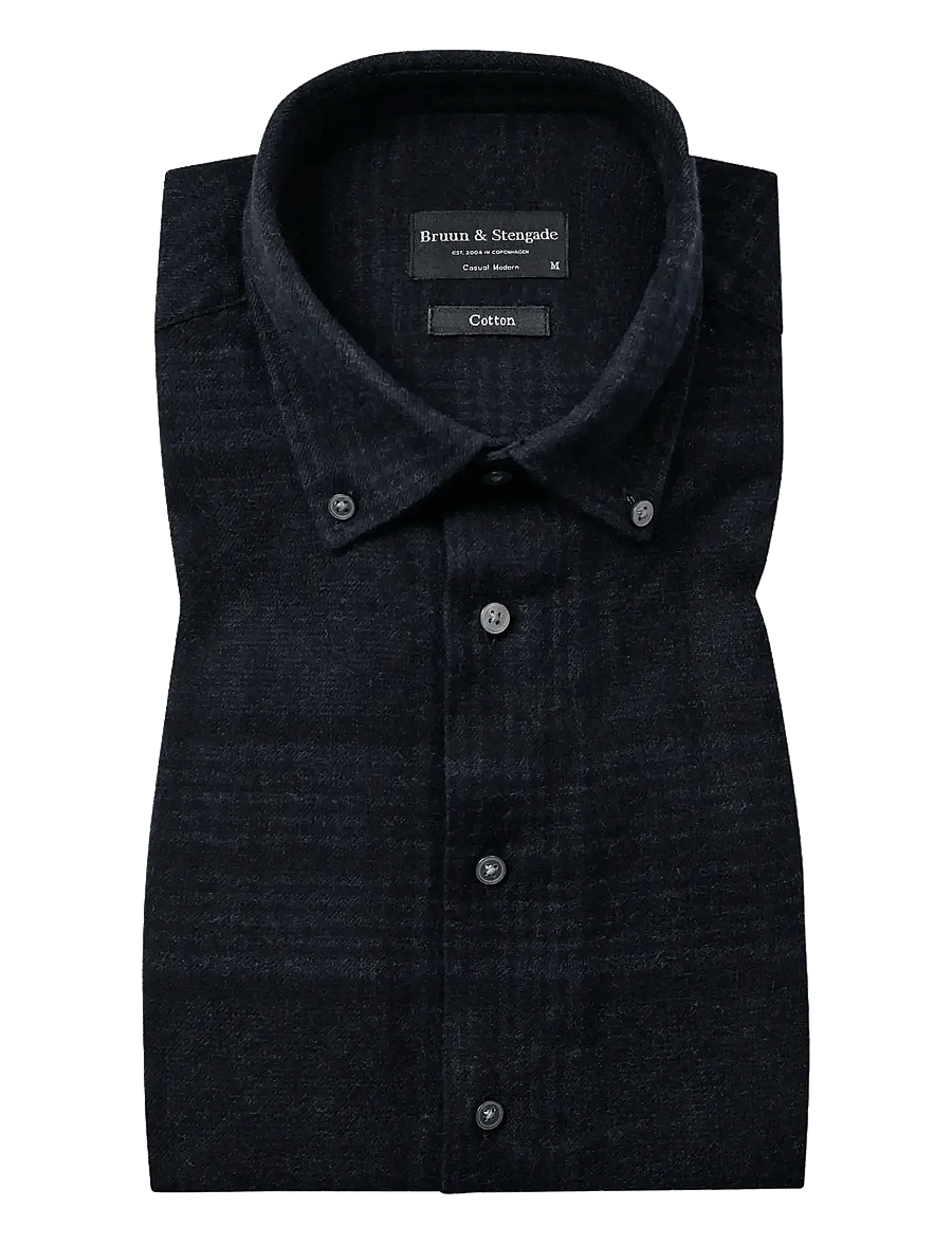 Bruun & Stengade - BS Akhlaq Casual Modern Fit Shirt - chemises à carreaux - thunder - 1