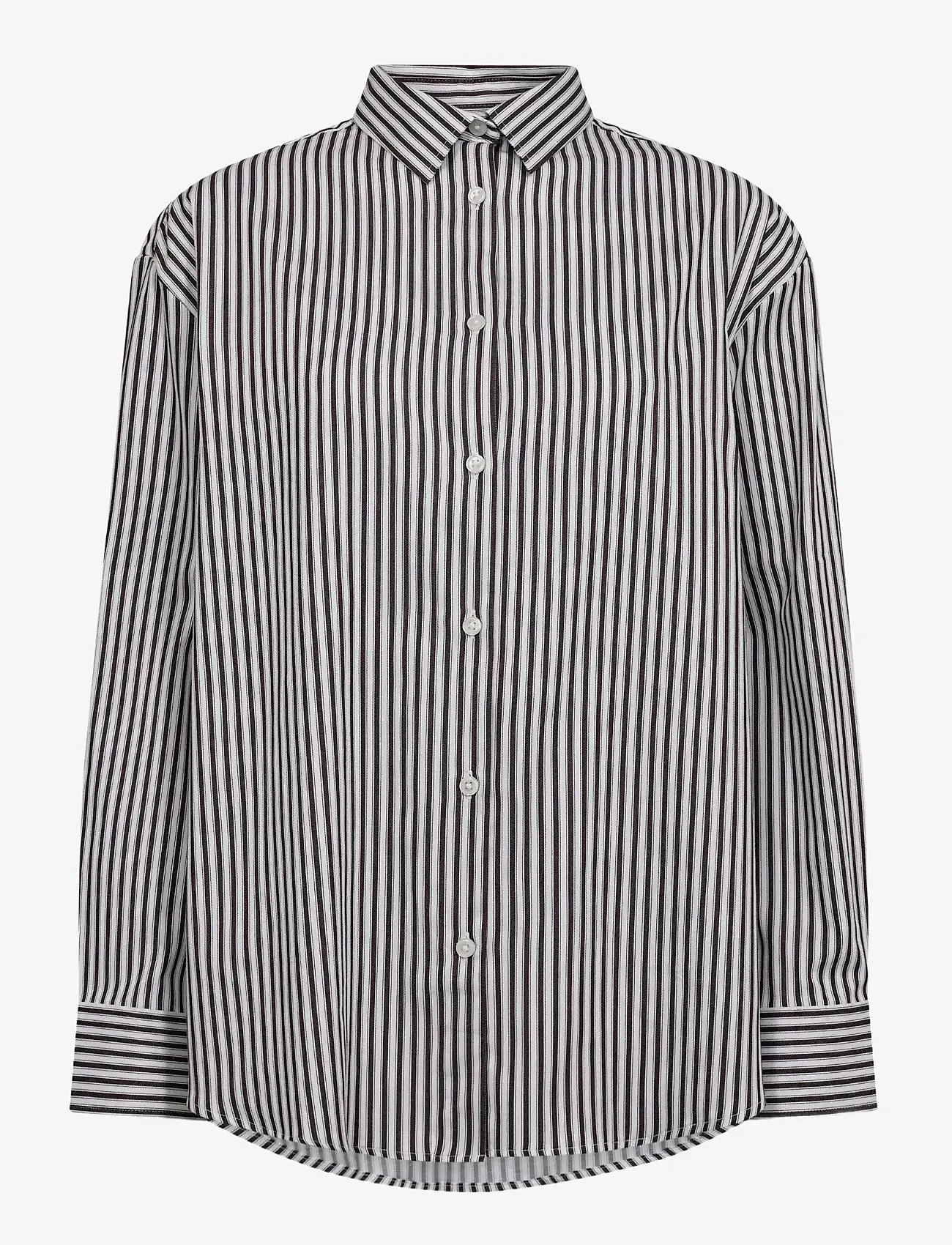 Bruun & Stengade - BS Karita Regular Fit Shirt - langærmede skjorter - bordeaux/white - 1