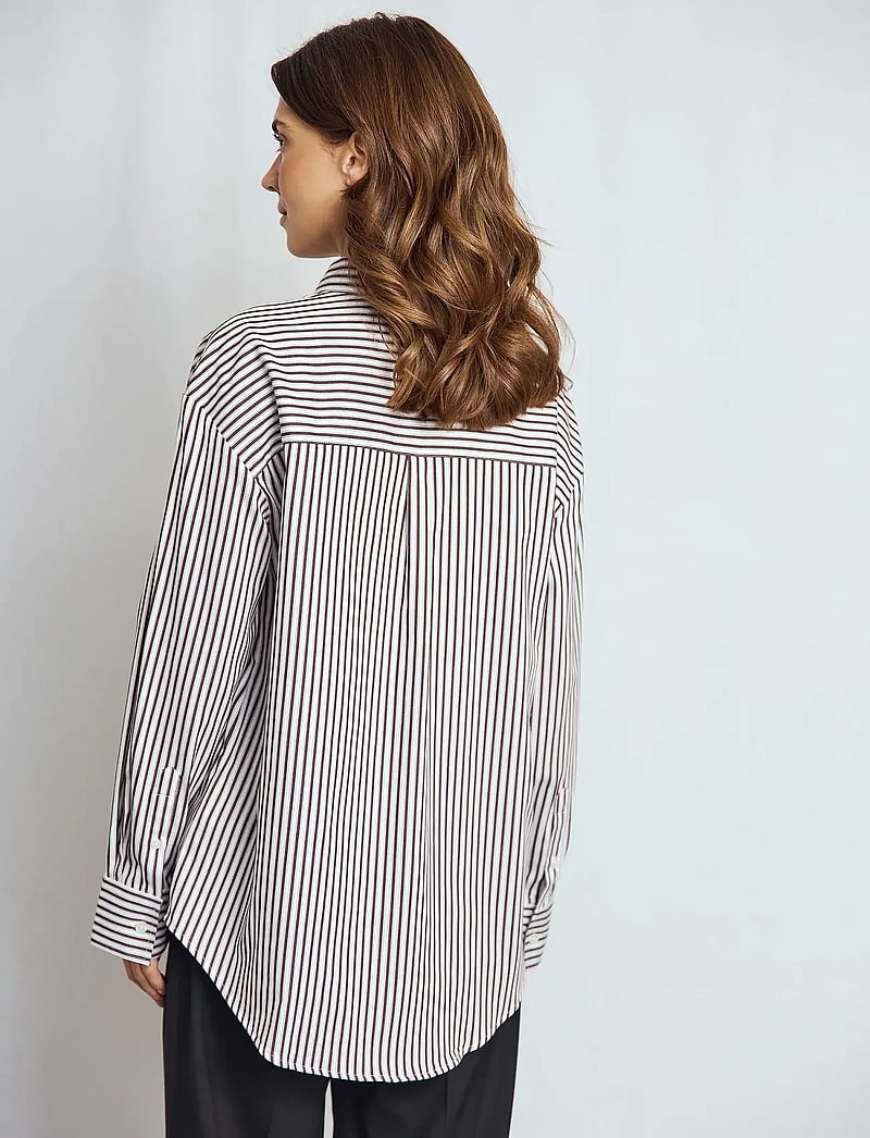 Bruun & Stengade - BS Karita Regular Fit Shirt - langærmede skjorter - bordeaux/white - 5