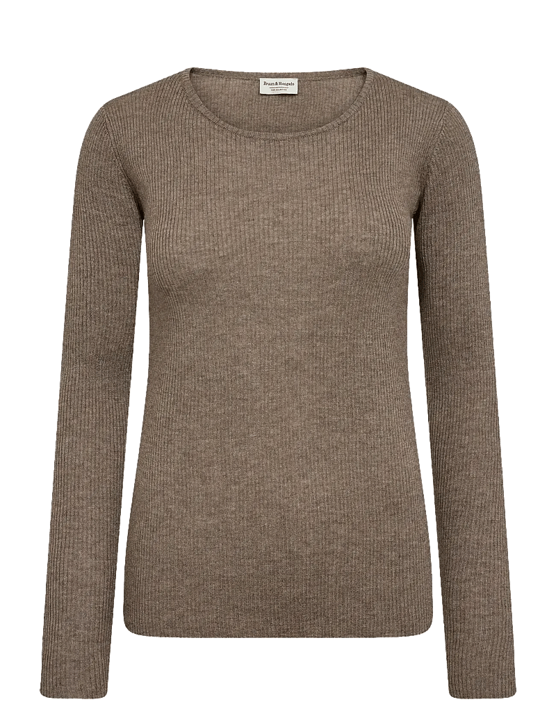 Bruun & Stengade - BS Asdis Regular Fit Knitwear - striktrøjer - brown - 1
