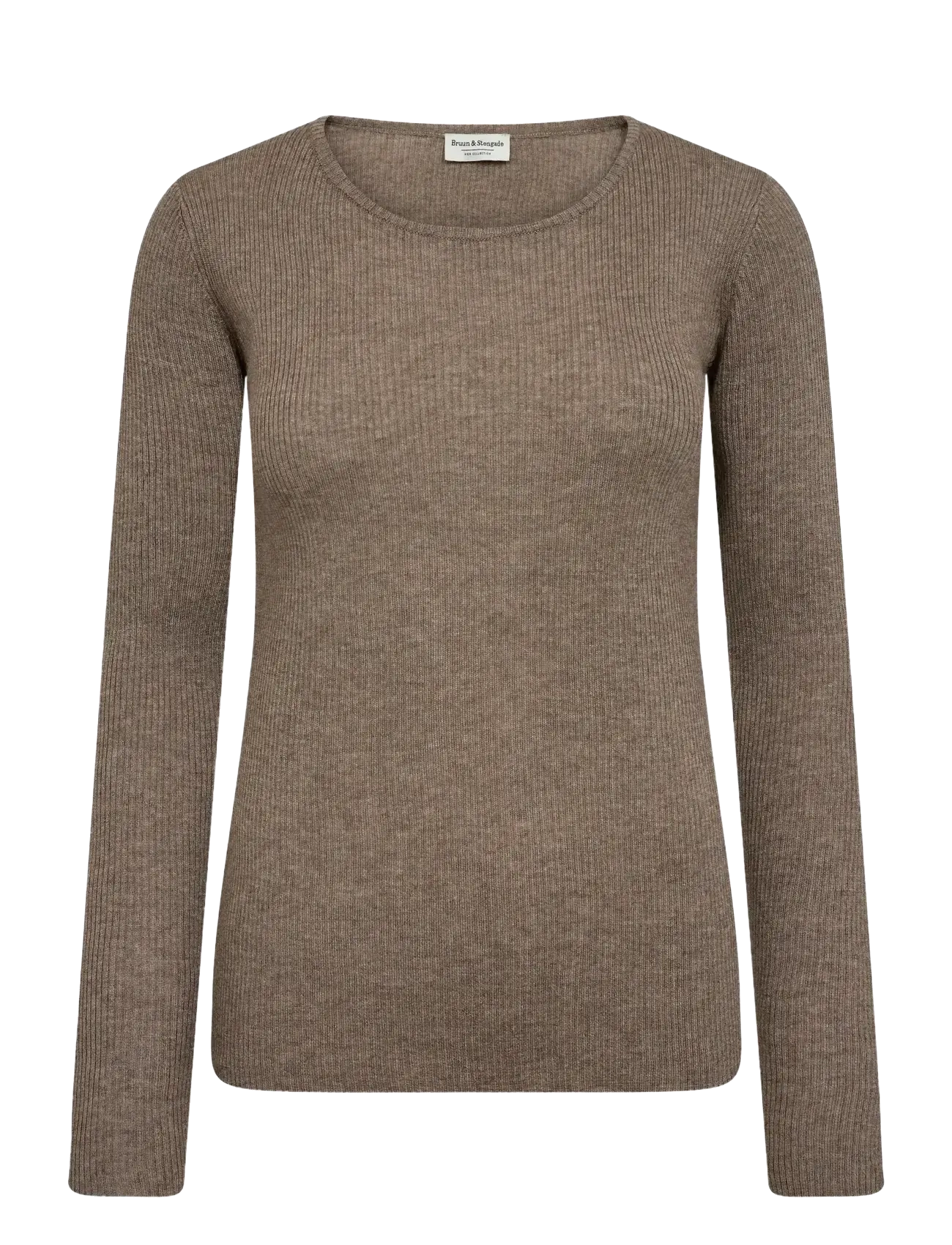 Bruun & Stengade BS Asdis Regular Fit Knitwear - Pullover - BROWN / beige
