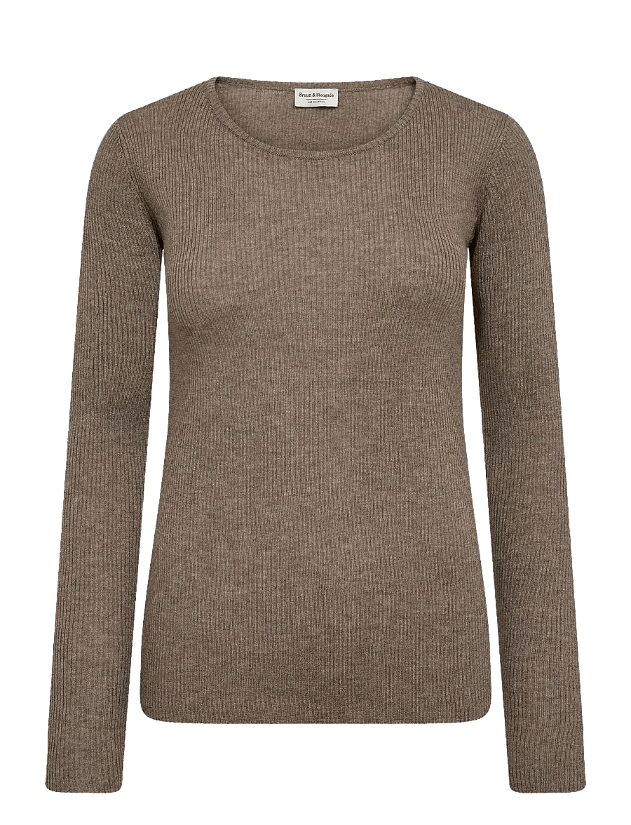 Bruun & Stengade - BS Asdis Regular Fit Knitwear - džemperi - brown - 1