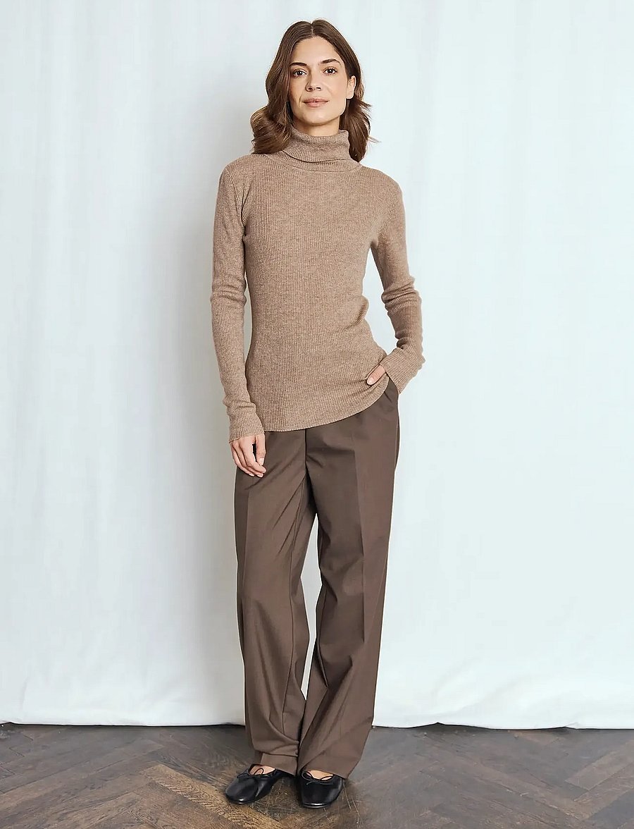 Bruun & Stengade - BS Hege Regular Fit Knitwear - rollkragenpullover - brown - 0