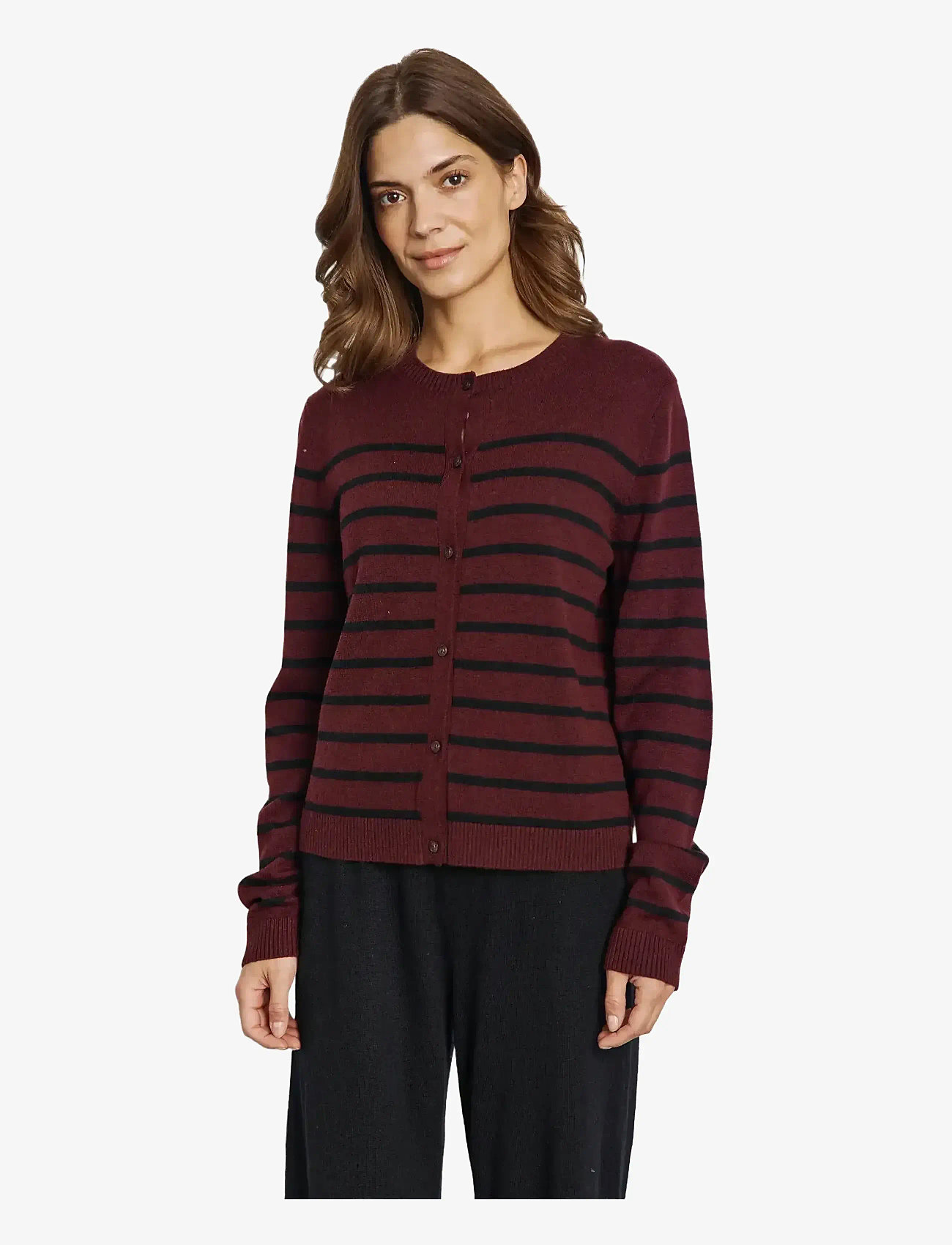 Bruun & Stengade - BS Kjersti Regular Fit Knitwear - cardigans - bordeaux/black - 3