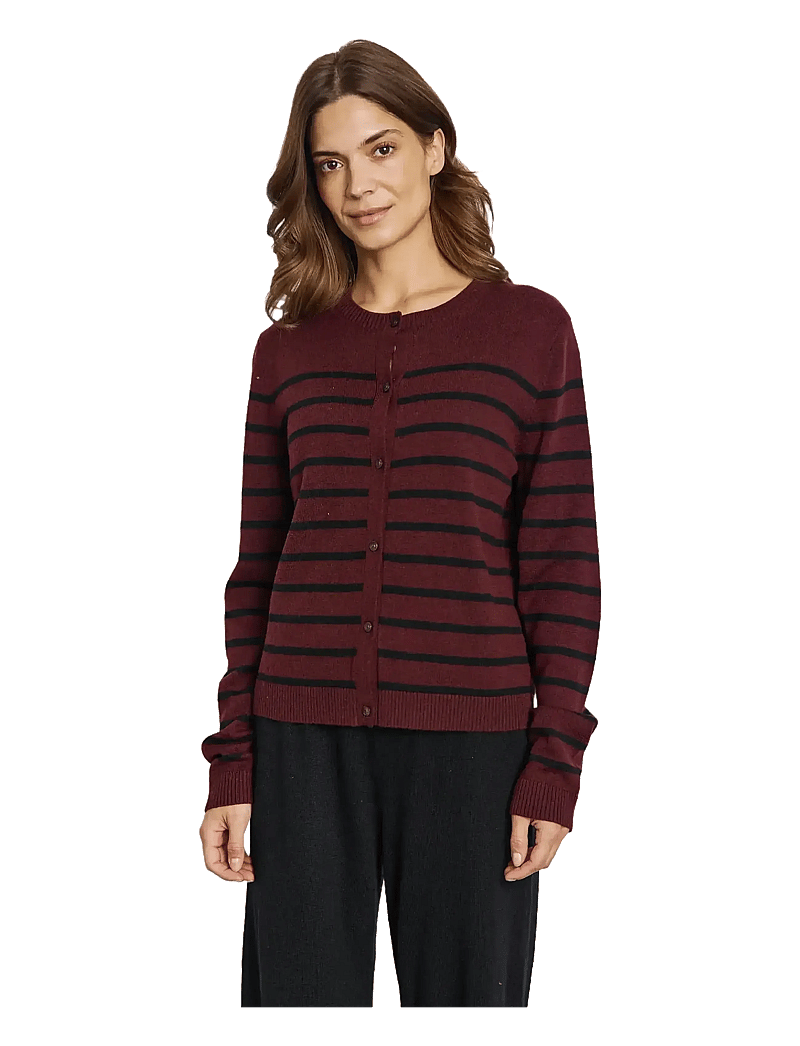 Bruun & Stengade - BS Kjersti Regular Fit Knitwear - cardigans - bordeaux/black - 3