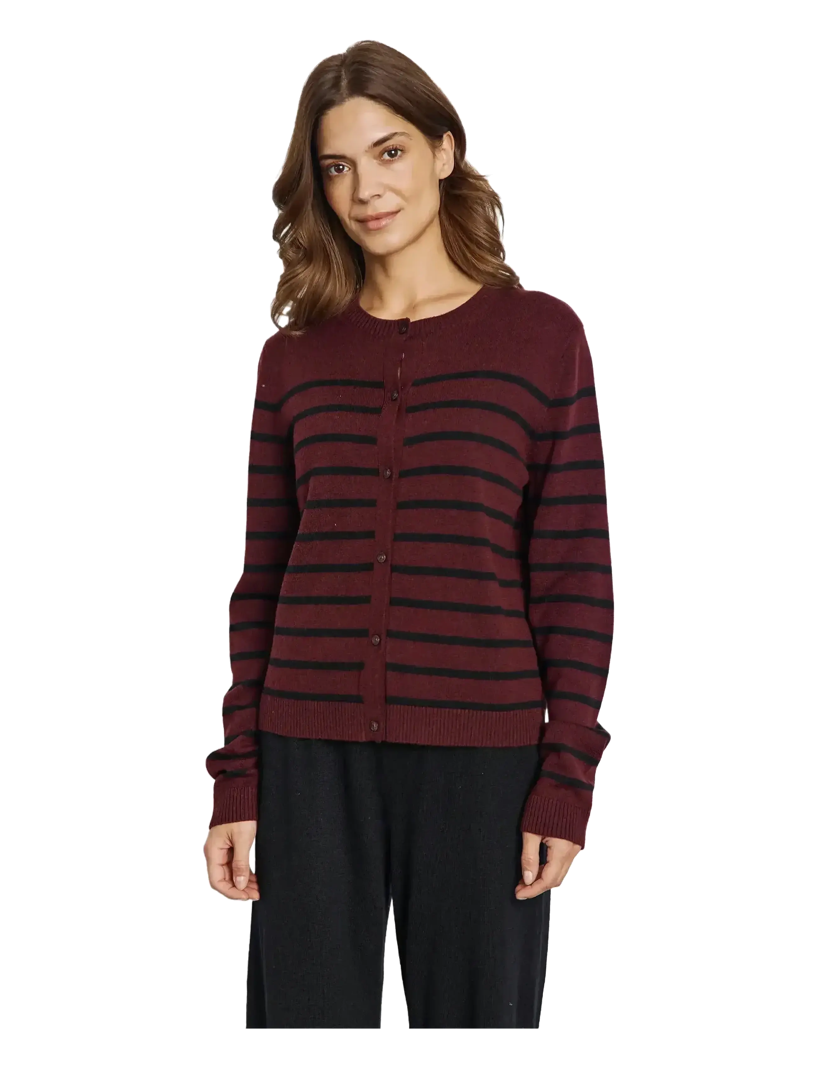 Bruun & Stengade - BS Kjersti Regular Fit Knitwear - cardigans - bordeaux/black - 3