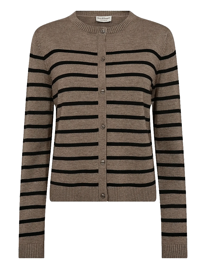 Bruun & Stengade - BS Kjersti Regular Fit Knitwear - cardigans - brown/black - 1