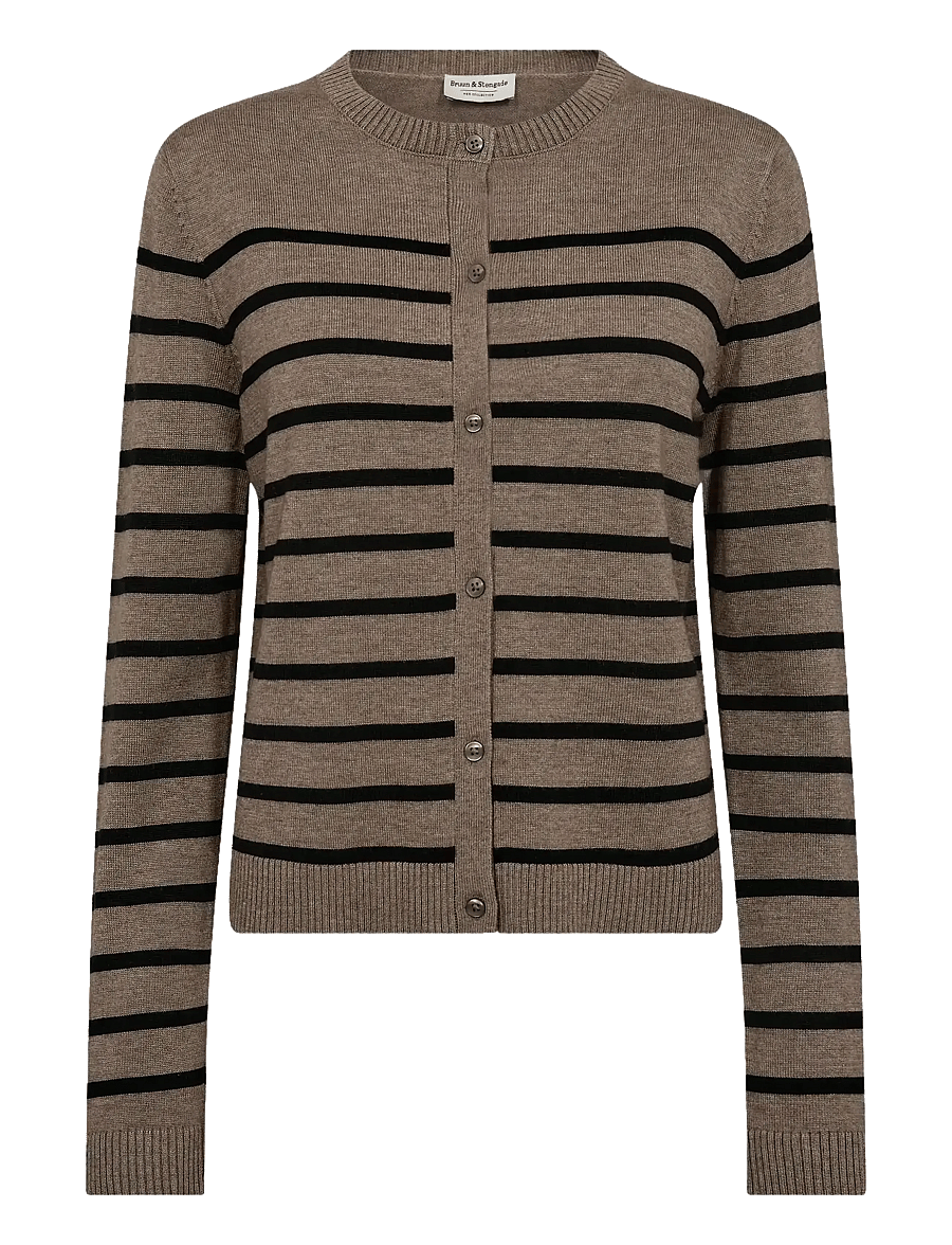 Bruun & Stengade - BS Kjersti Regular Fit Knitwear - cardigans - brown/black - 1