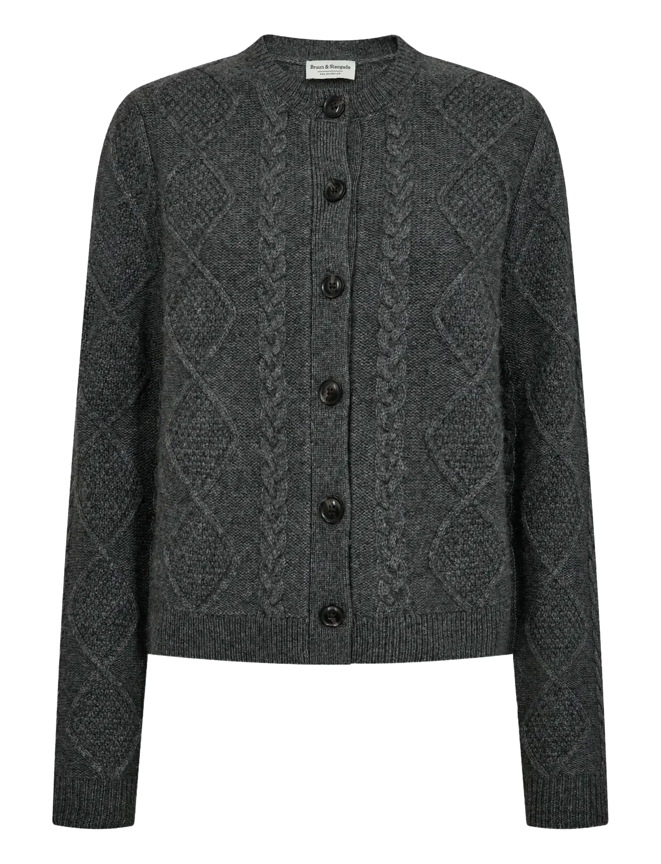 Bruun & Stengade BS Marita Regular Fit Knitwear - Cardigans - DARK GREY / grey