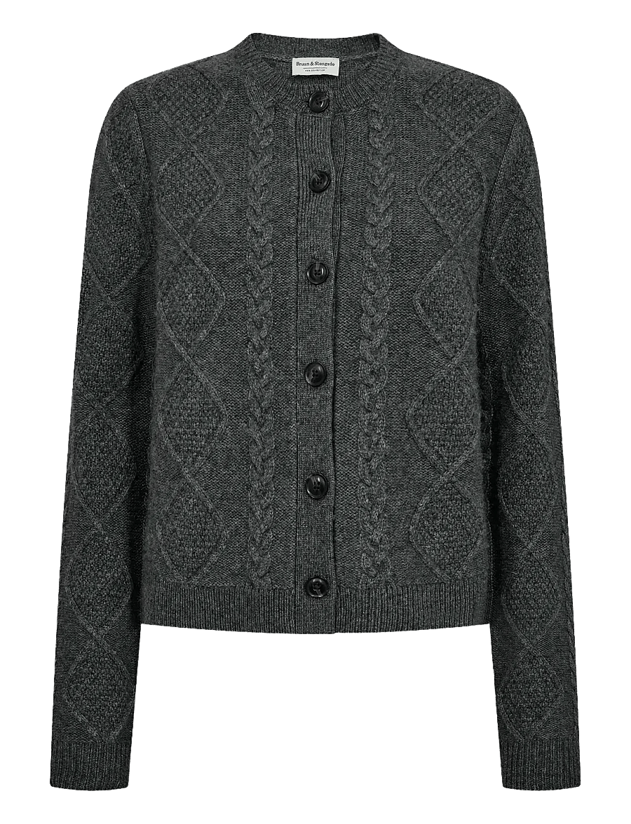 Bruun & Stengade - BS Marita Regular Fit Knitwear - strickjacken - dark grey - 1