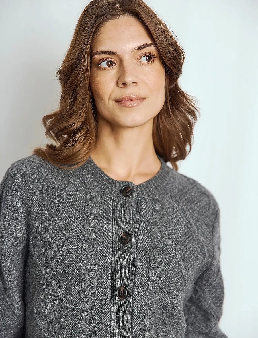 Bruun & Stengade - BS Marita Regular Fit Knitwear - strickjacken - dark grey - 4