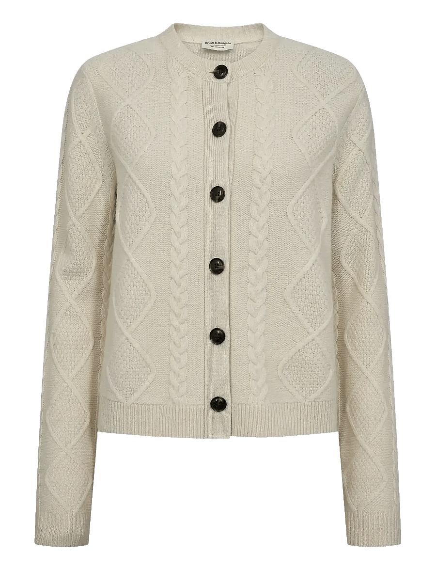 Bruun & Stengade - BS Marita Regular Fit Knitwear - kardigani - ecru - 1