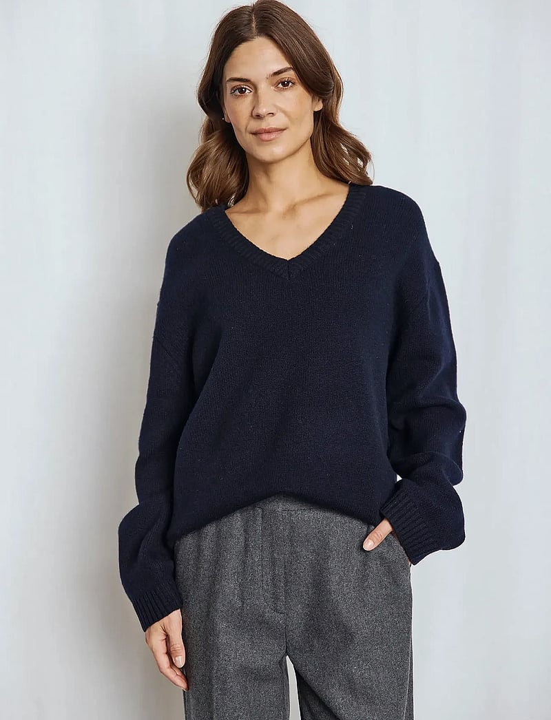 Bruun & Stengade - BS Lina Regular Fit Knitwear - stickade tröjor - navy - 0