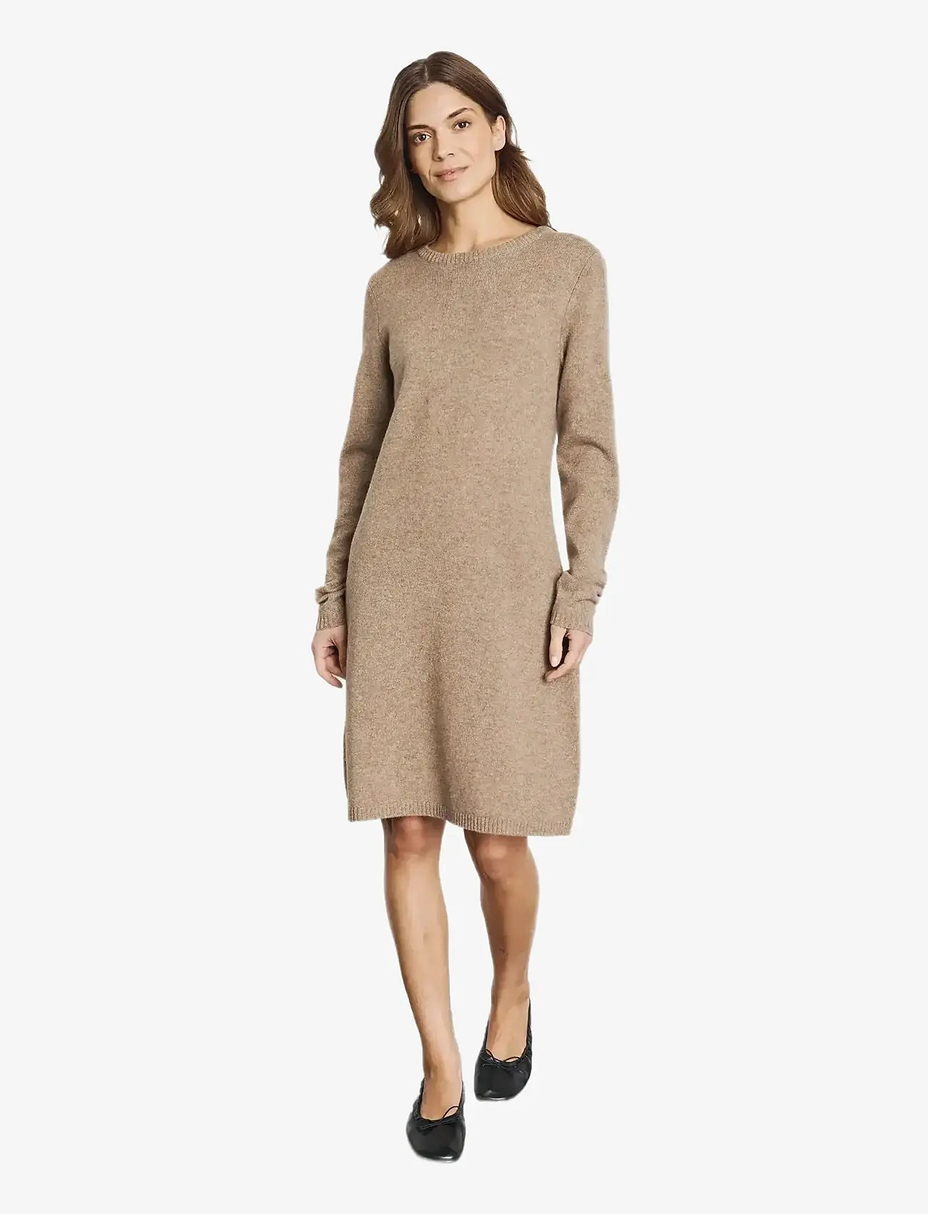 Bruun & Stengade - BS Iselin Regular Fit Dress - stickade klänningar - brown - 1