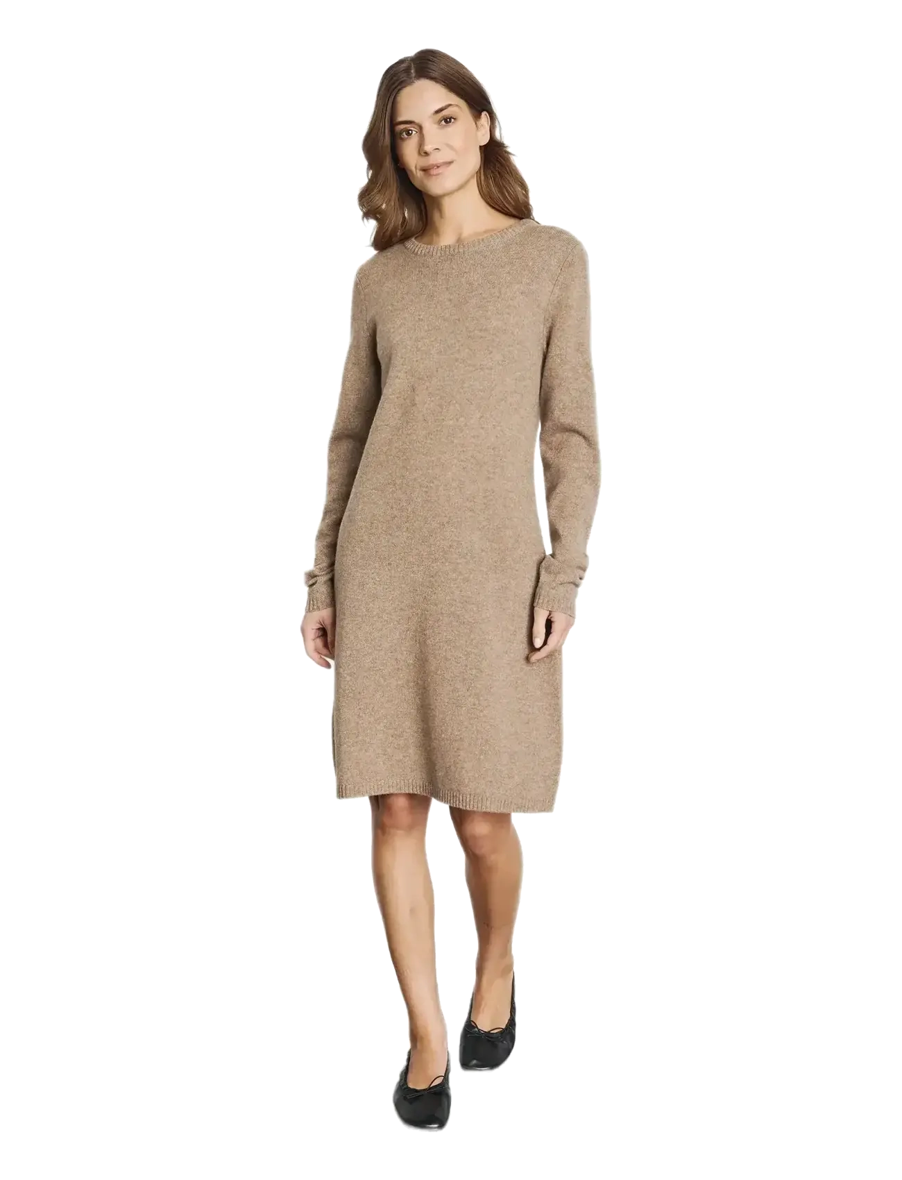 Bruun & Stengade BS Iselin Regular Fit Dress - Midi dresses - BROWN / beige