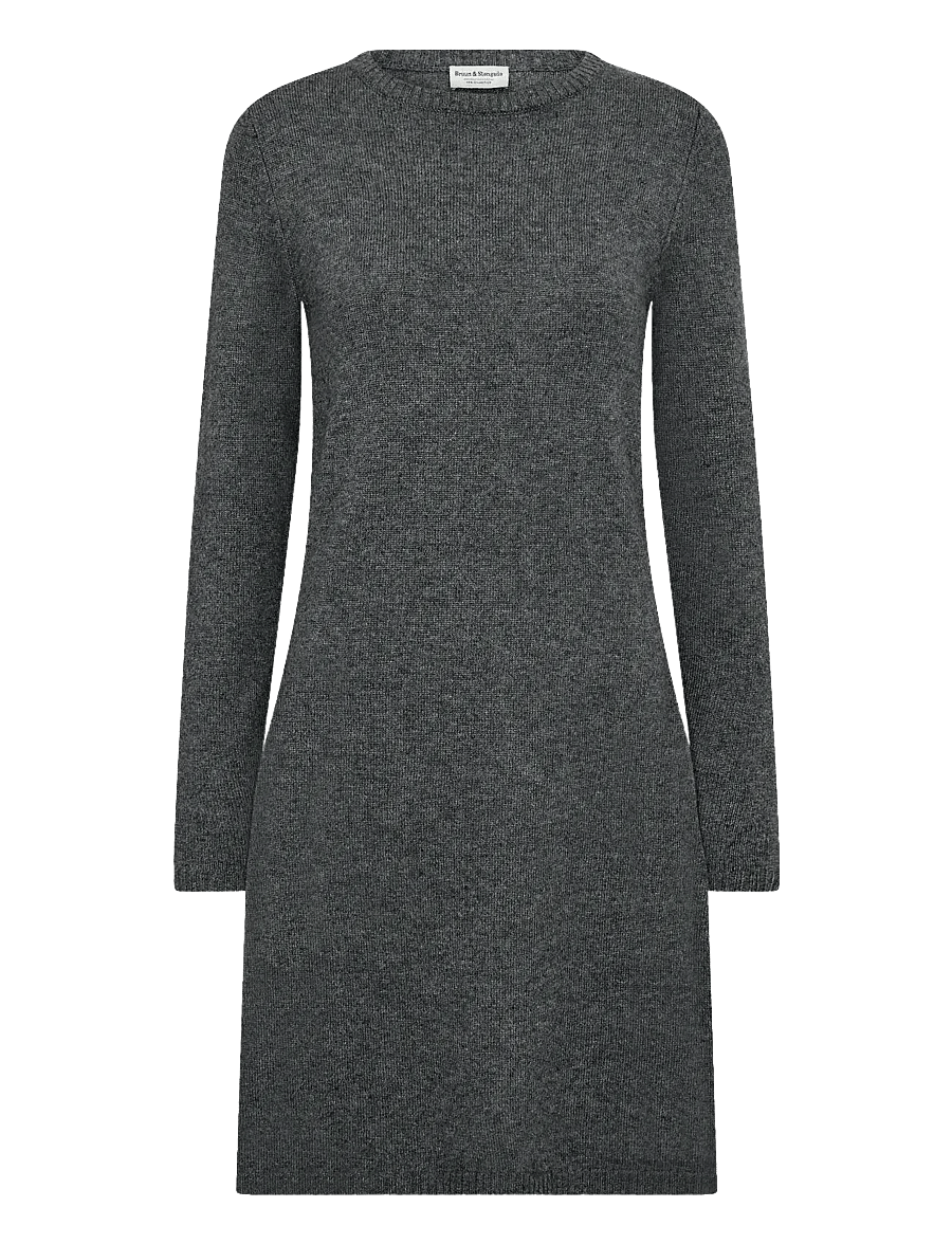 Bruun & Stengade - BS Iselin Regular Fit Dress - knitted dresses - dark grey - 1