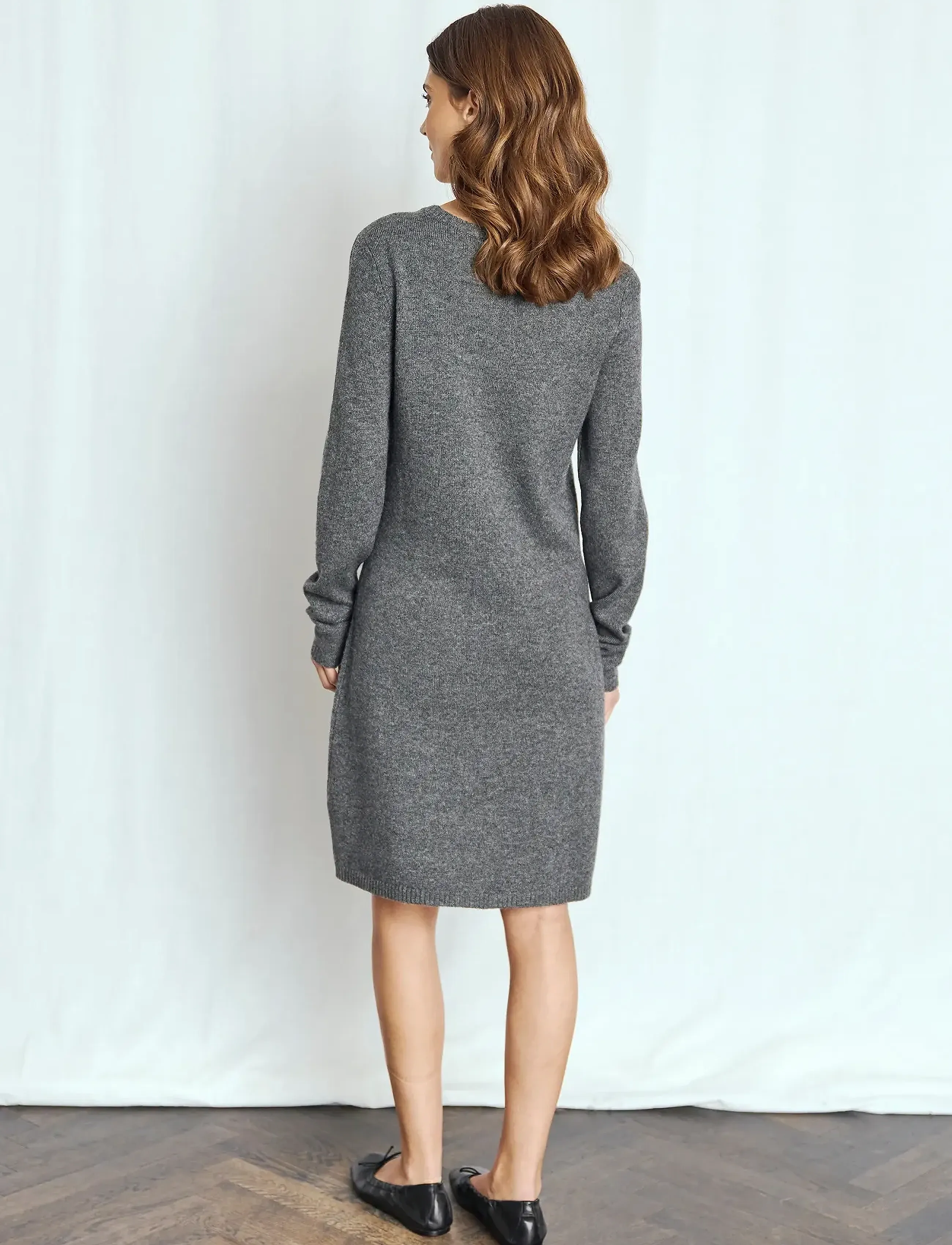 Bruun & Stengade - BS Iselin Regular Fit Dress - knitted dresses - dark grey - 4