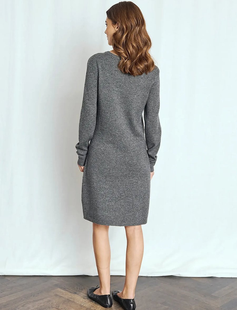 Bruun & Stengade - BS Iselin Regular Fit Dress - knitted dresses - dark grey - 4
