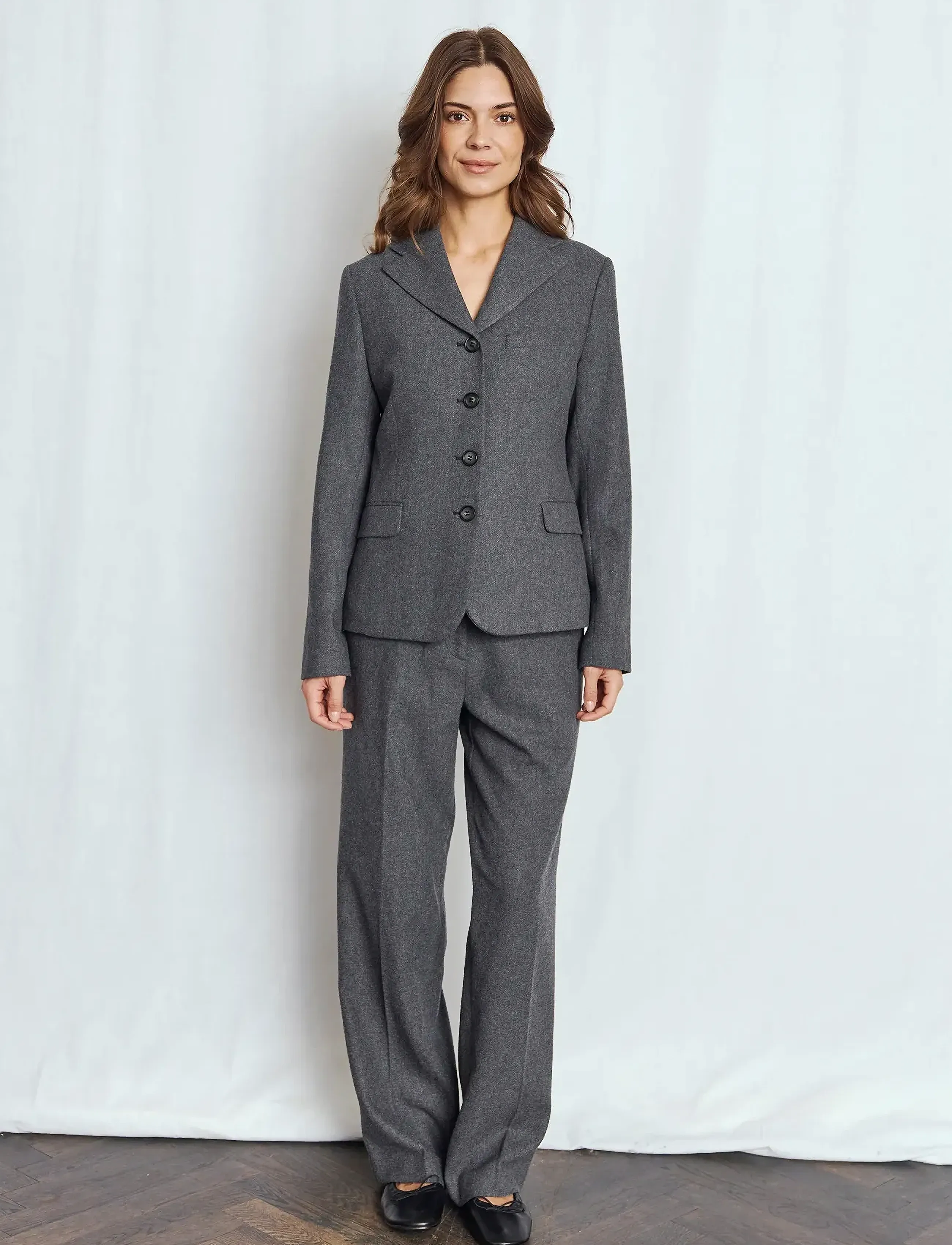 Bruun & Stengade Bs Chama Suit Pants, 44, Grey, Bukser > Lige Ben, Dame