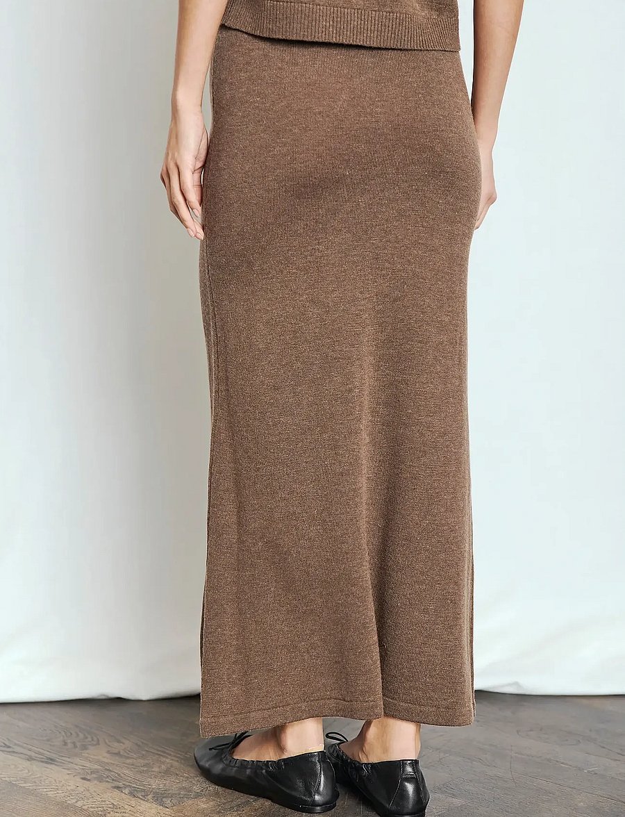 Bruun & Stengade - BS Geneva Skirt - stickade kjolar - dark brown - 4