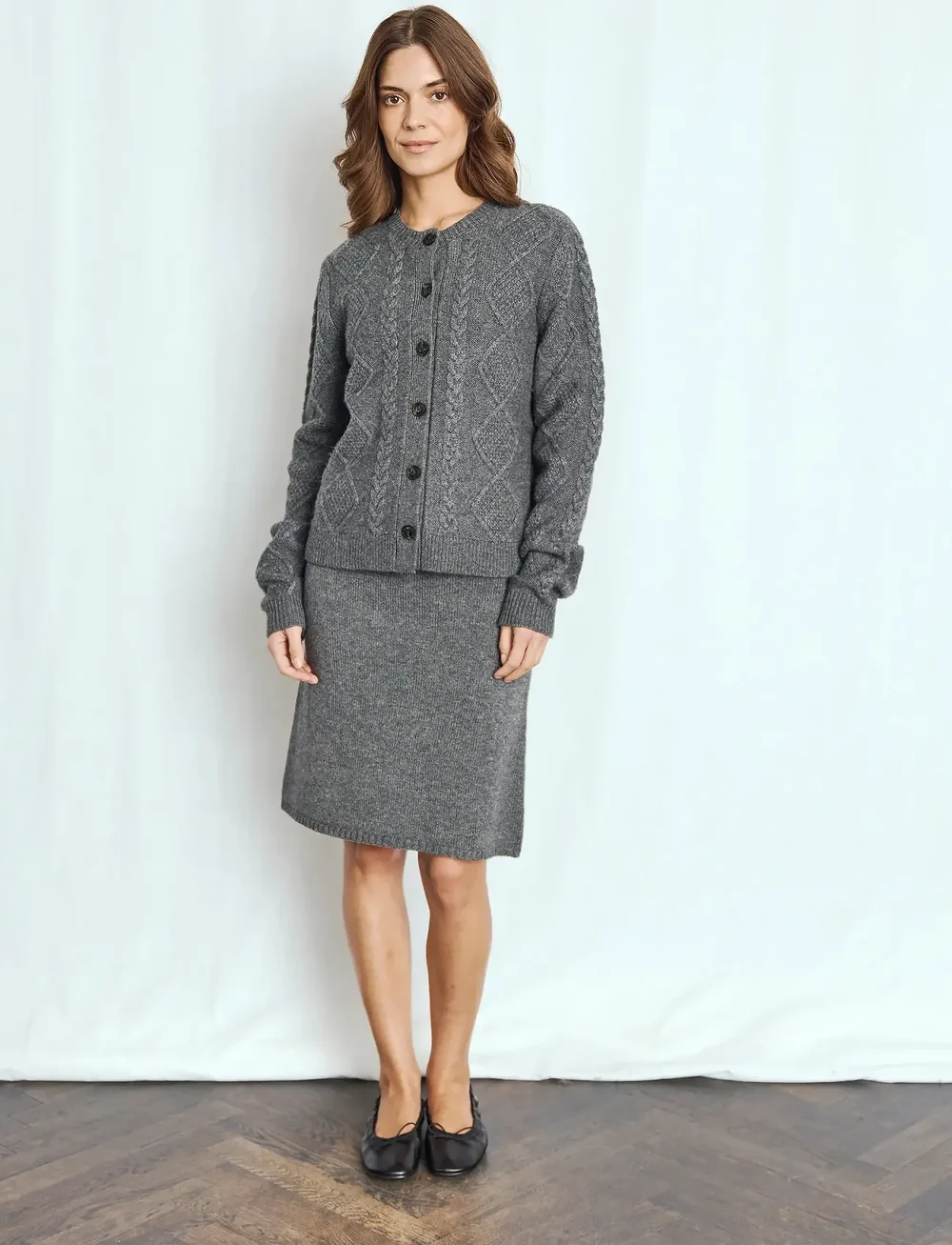 Bruun & Stengade - BS June Skirt - kootud seelikud - dark grey - 0