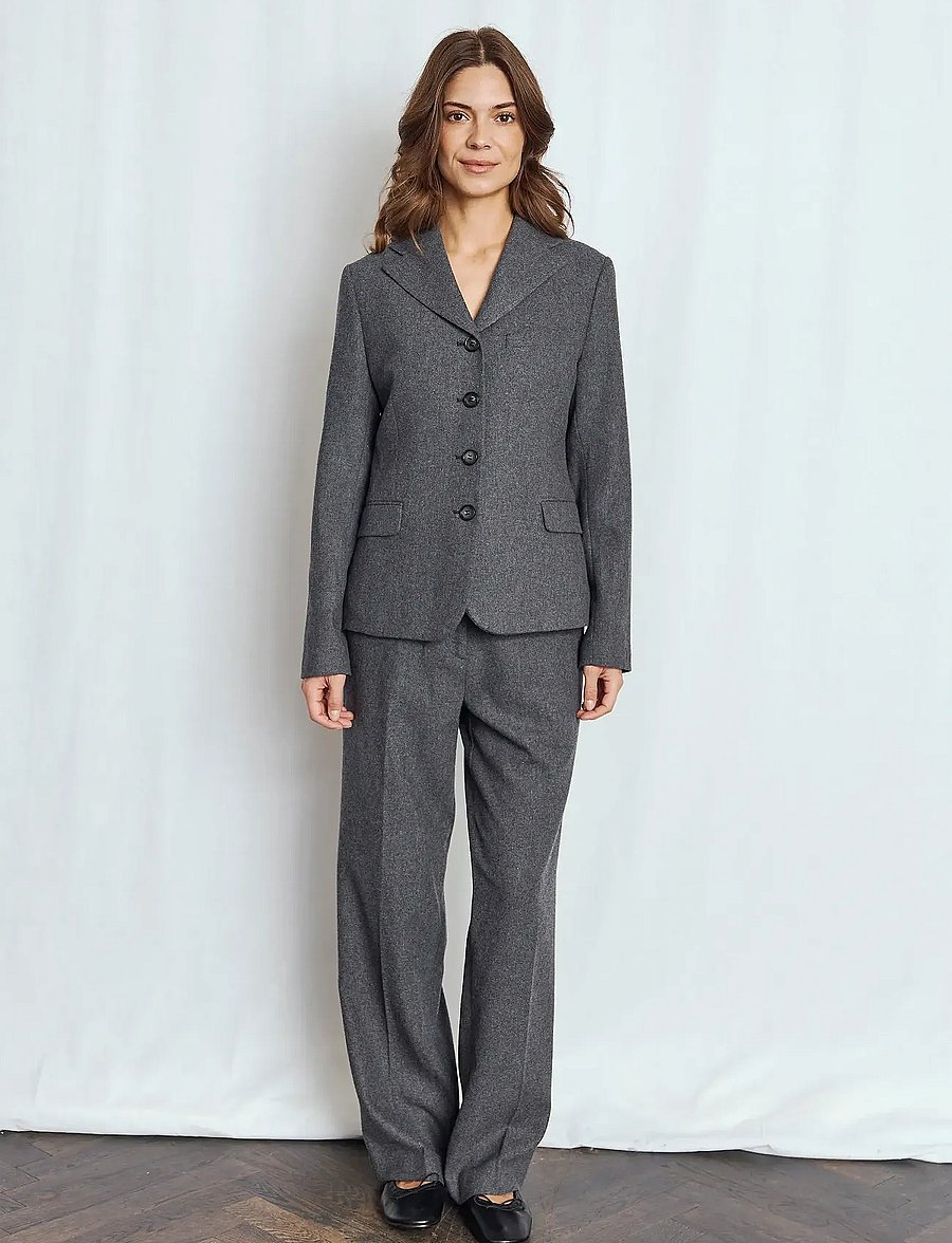 Bruun & Stengade - BS Maria Slim Fit Blazer - enkeltspente blazere - dark grey - 0