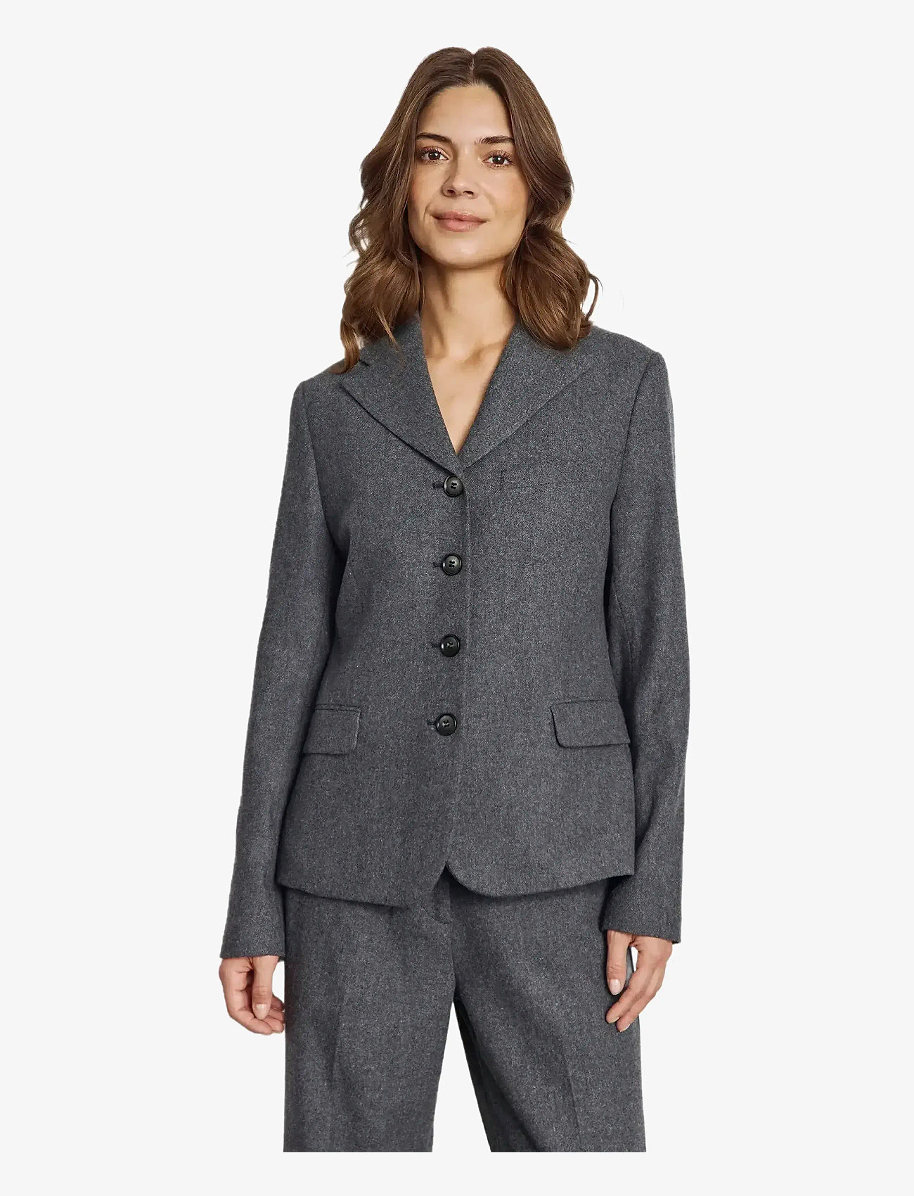 Bruun & Stengade - BS Maria Slim Fit Blazer - einreihige blazer - dark grey - 3
