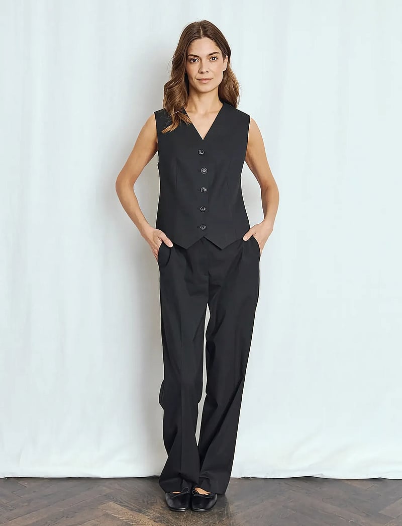 Bruun & Stengade - BS Una Slim Fit Vest - kostymvästar - black - 0