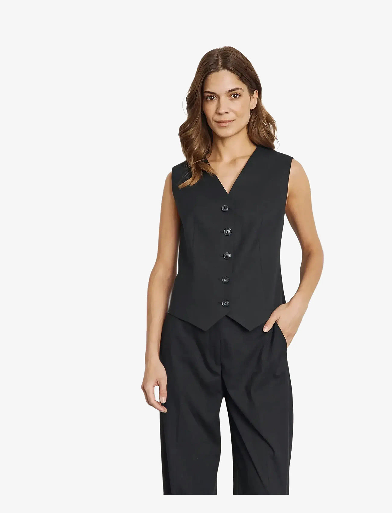 Bruun & Stengade - BS Una Slim Fit Vest - waistcoats - black - 3