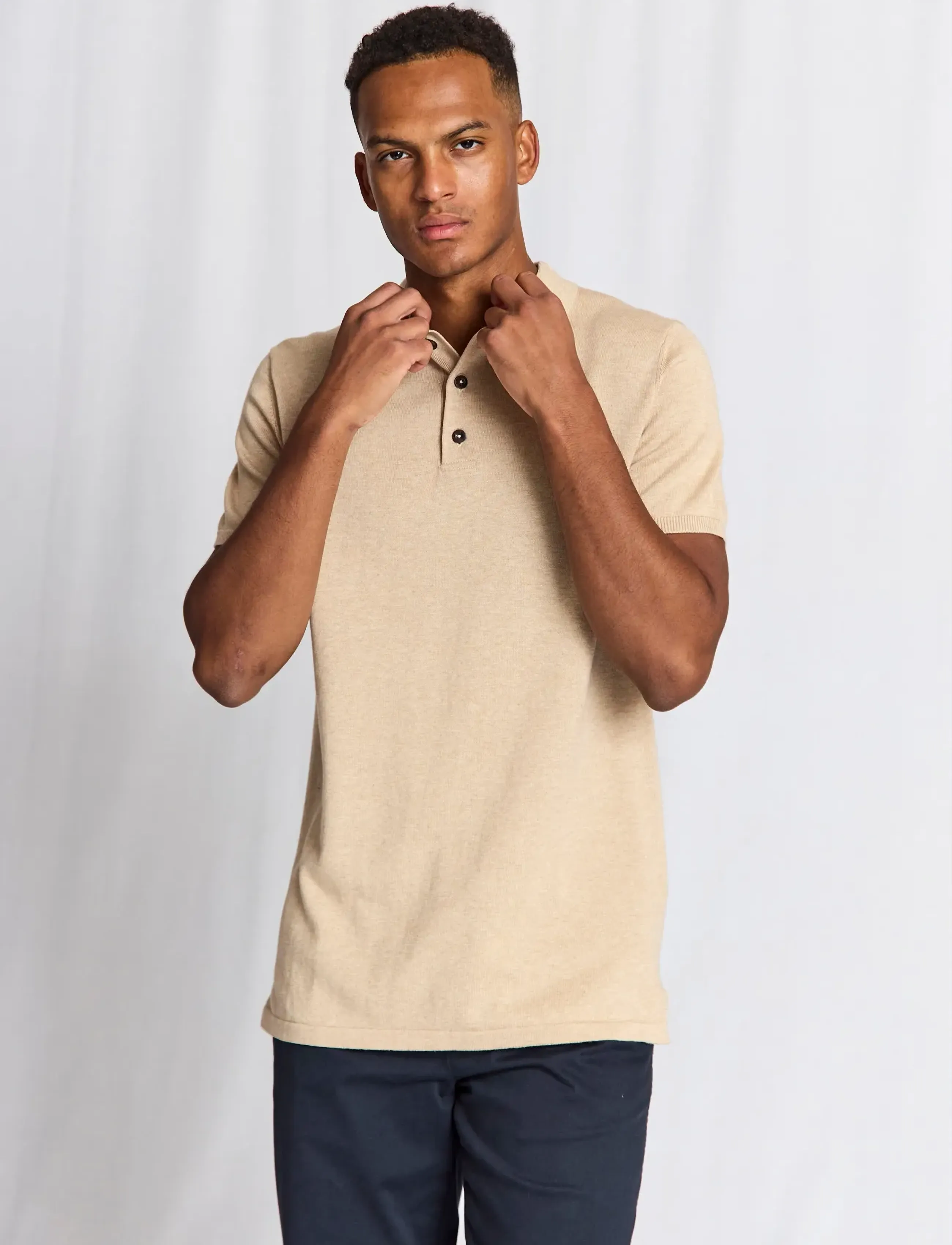 Bruun & Stengade BS Baldo Regular Fit Polo Shirt - Looks for less - BEIGE / beige