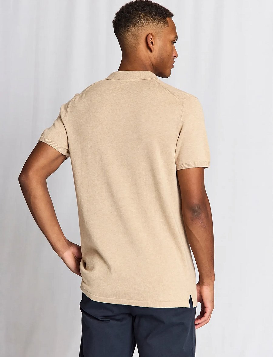 Bruun & Stengade - BS Baldo Regular Fit Polo Shirt - kurzärmelig - beige - 3