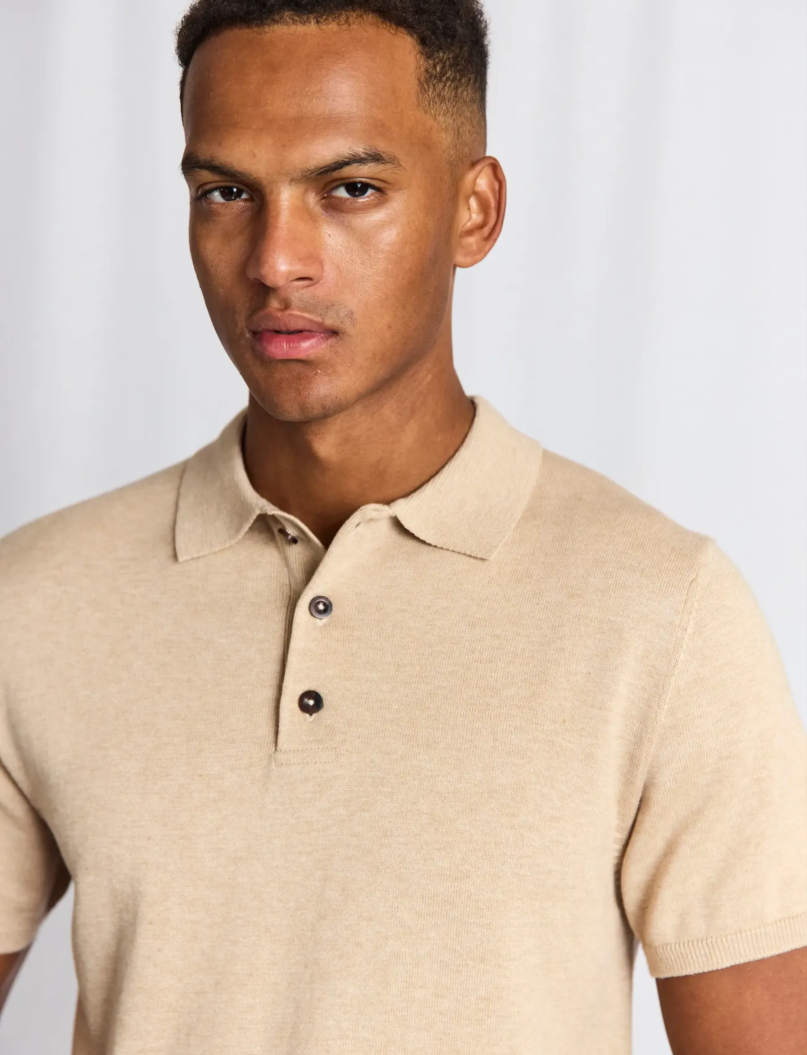 Bruun & Stengade - BS Baldo Regular Fit Polo Shirt - kurzärmelig - beige - 4