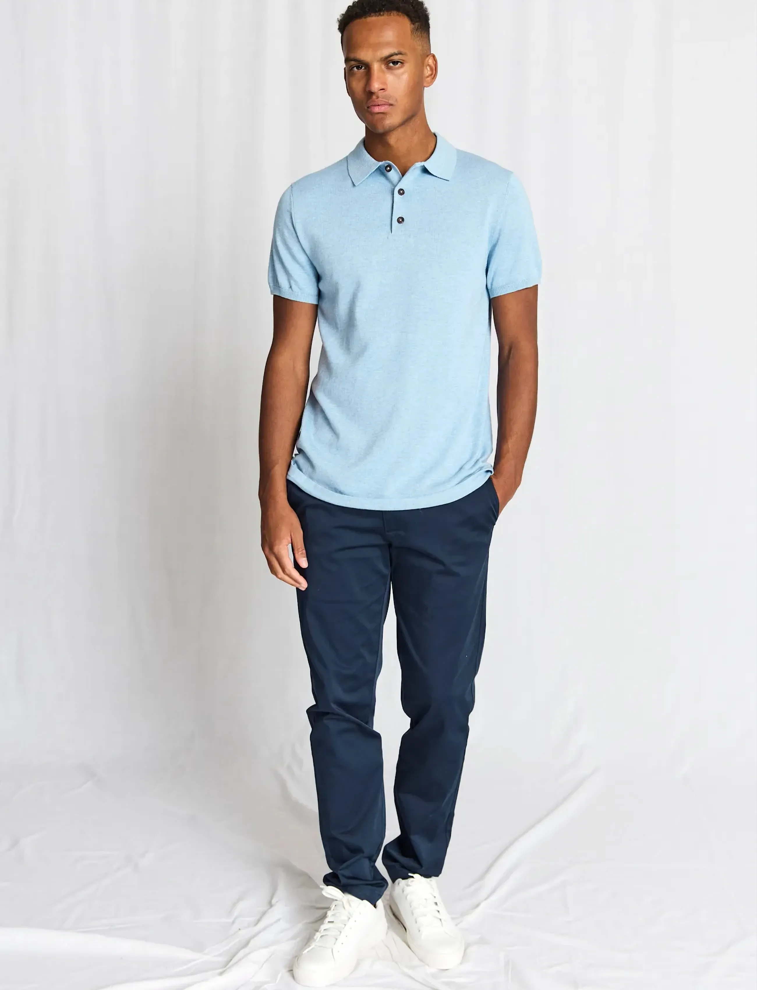 Bruun & Stengade - BS Baldo Regular Fit Polo Shirt - kurzärmelig - light blue - 5