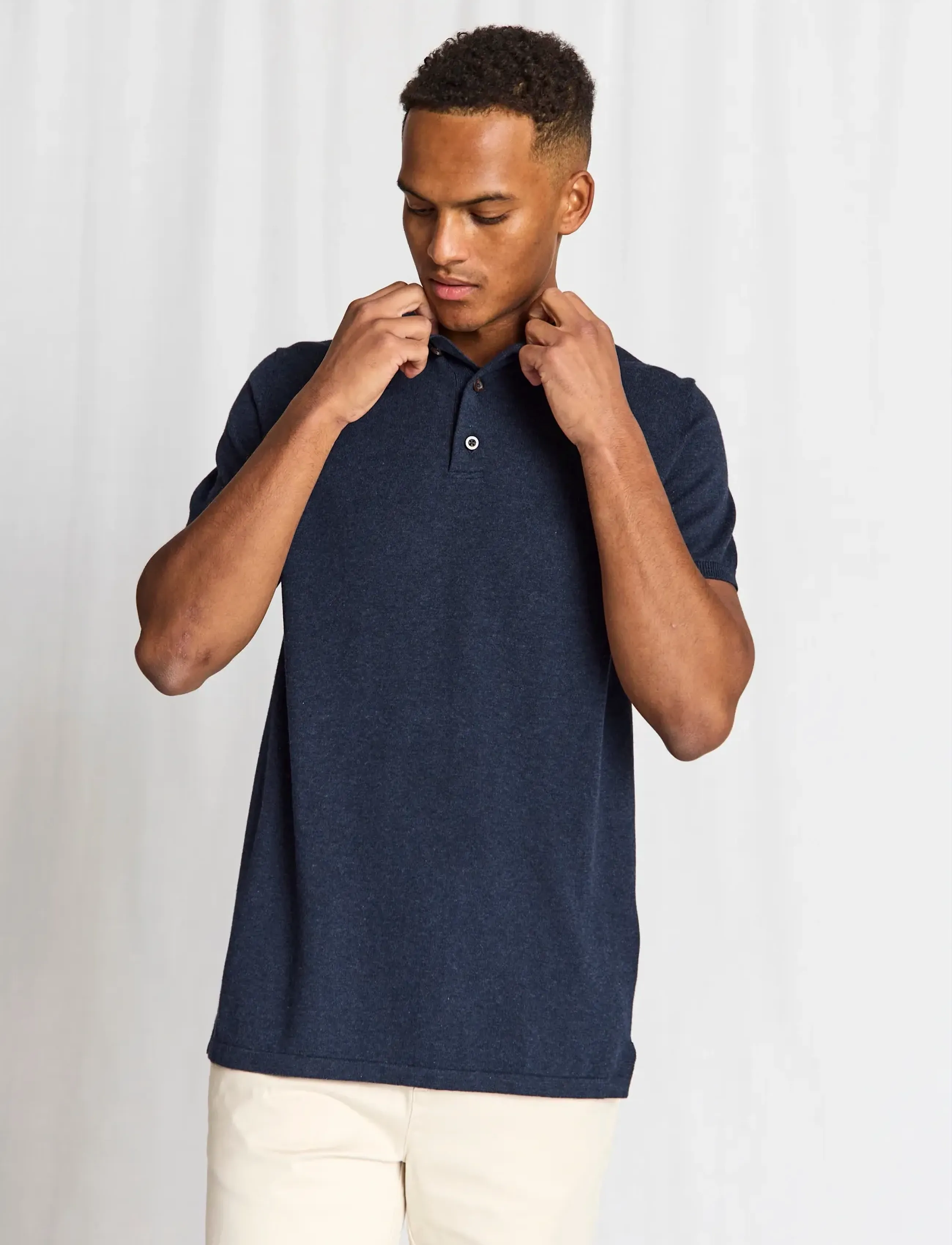 Bruun & Stengade BS Baldo Regular Fit Polo Shirt - Kläder - THUNDER / navy